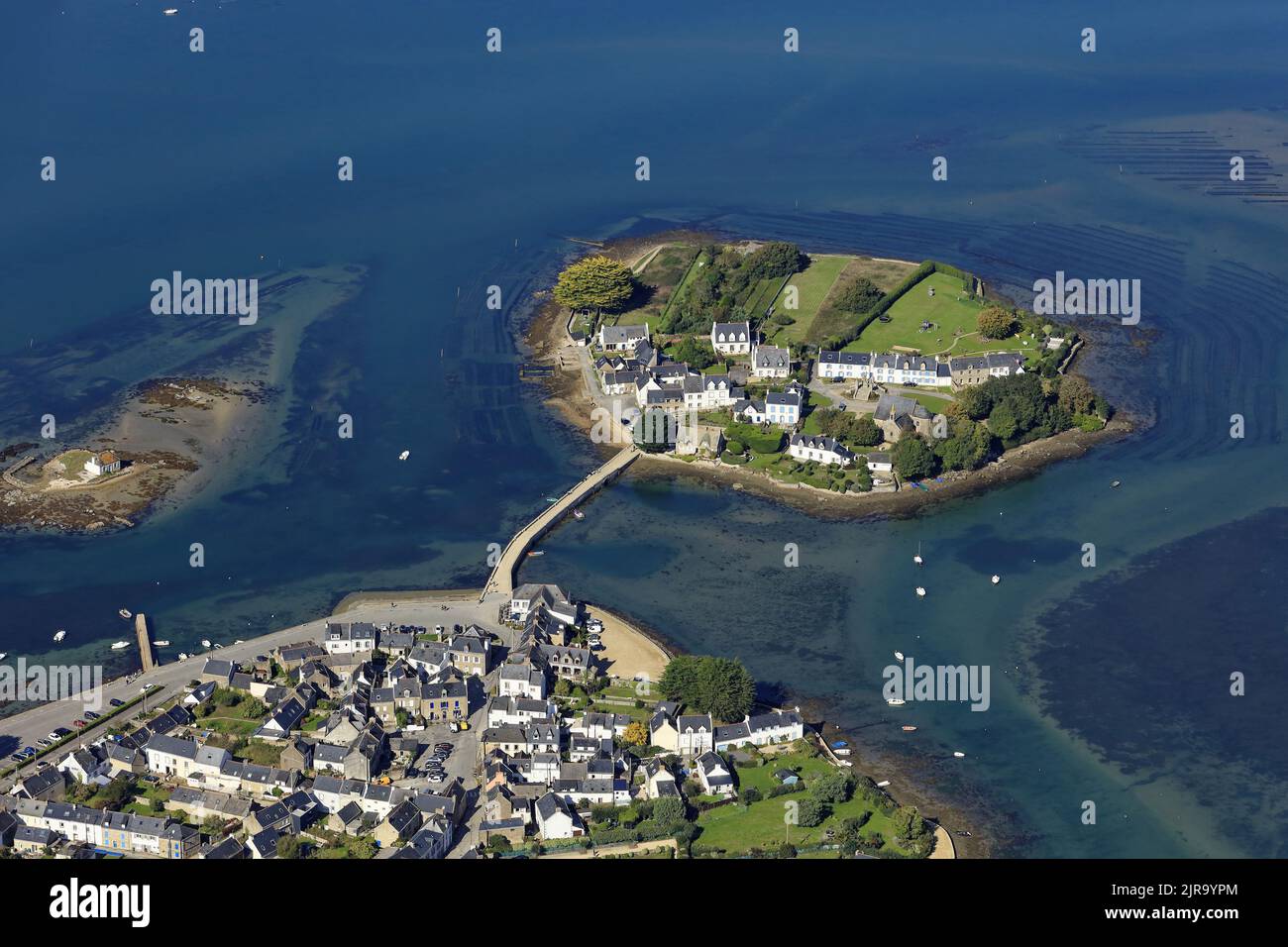 Belz Brittany North Western France Aerial View Of Saint Cado Island