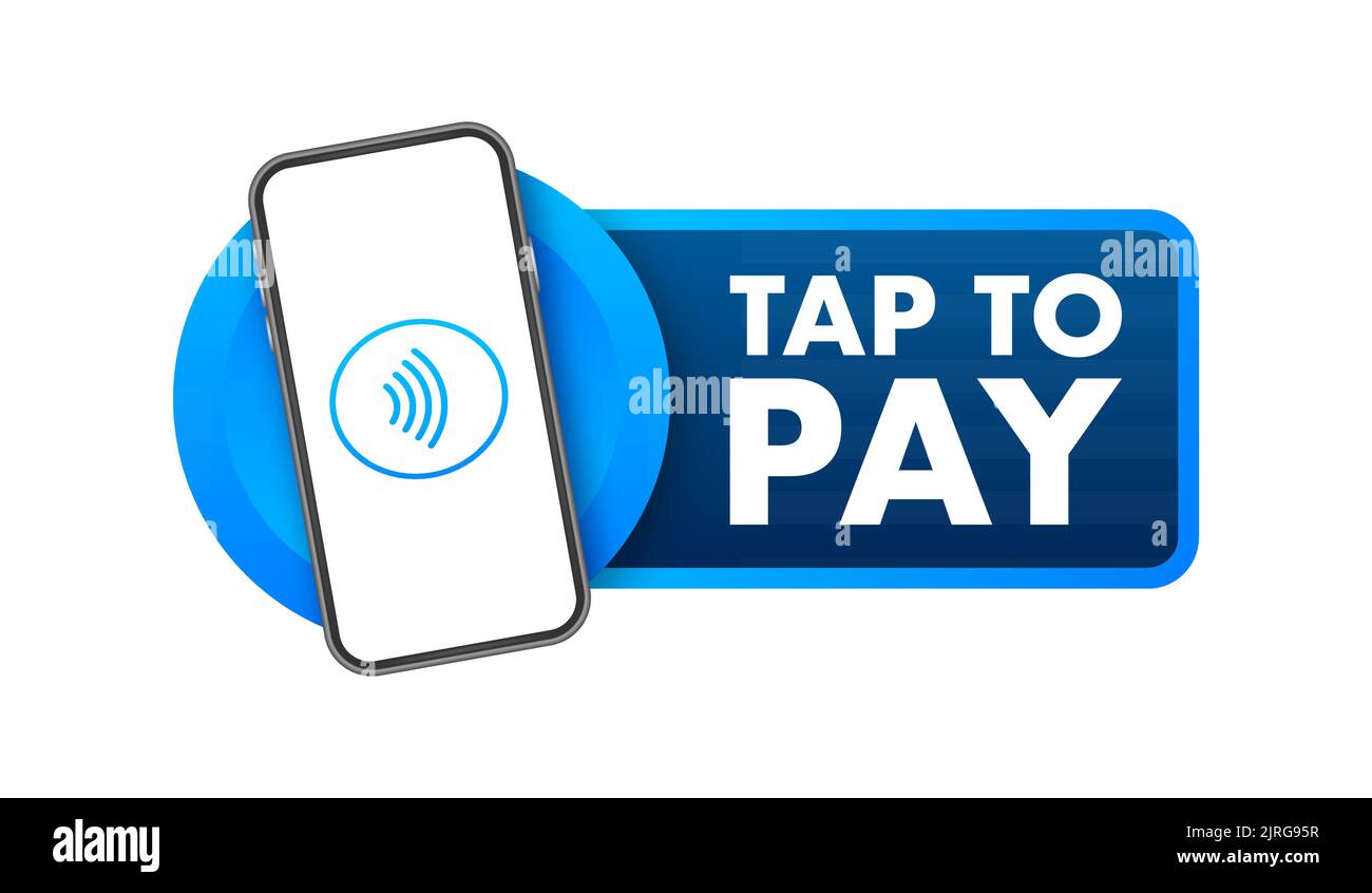 Contactless Wireless Pay Sign Logo Nfc Technology Vector Stock