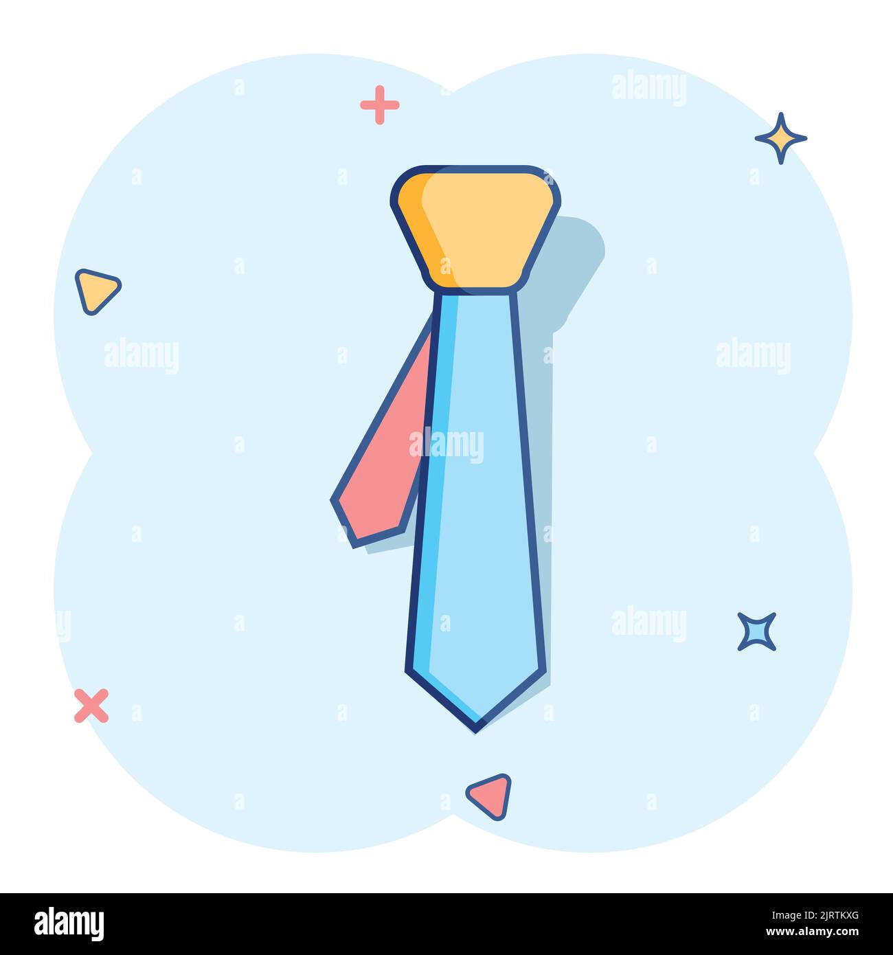 Vector Cartoon Tie Icon In Comic Style Necktie Sign Illustration