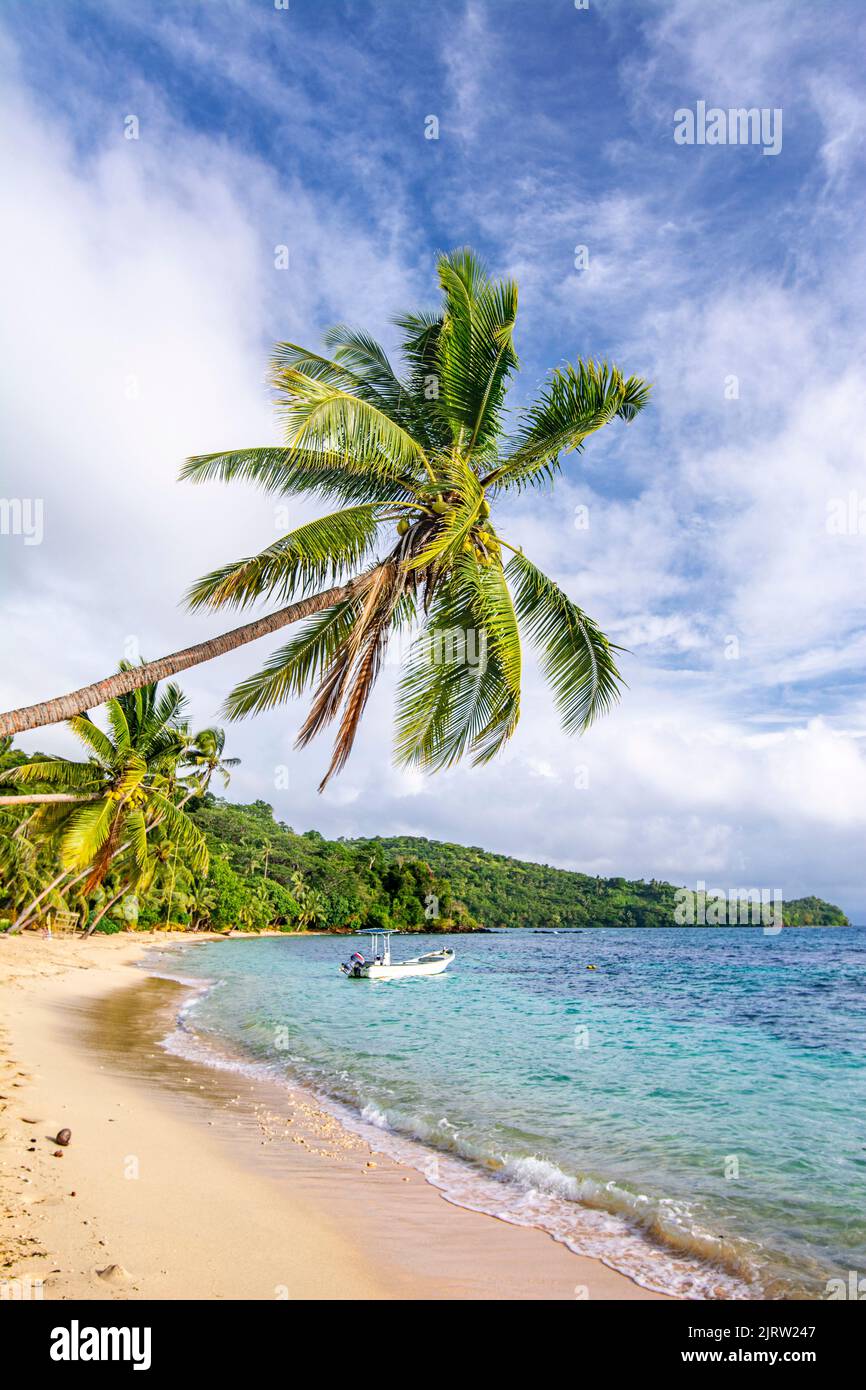 A Beautiful Tropical Beach Cove In Fiji Shows The Beauty Of Its Scenery