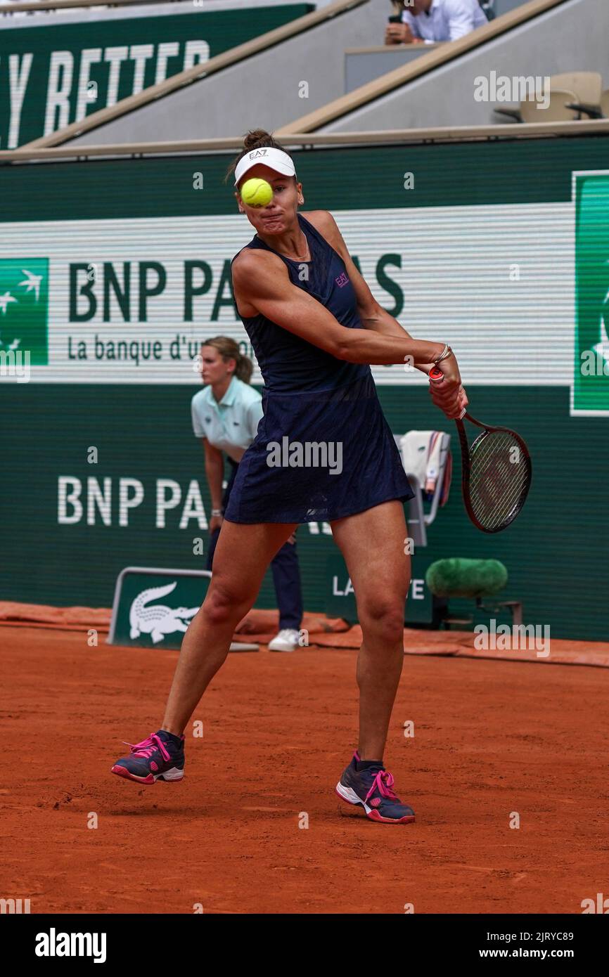 Professional Tennis Player Veronika Kudermetova Of Russia In Action