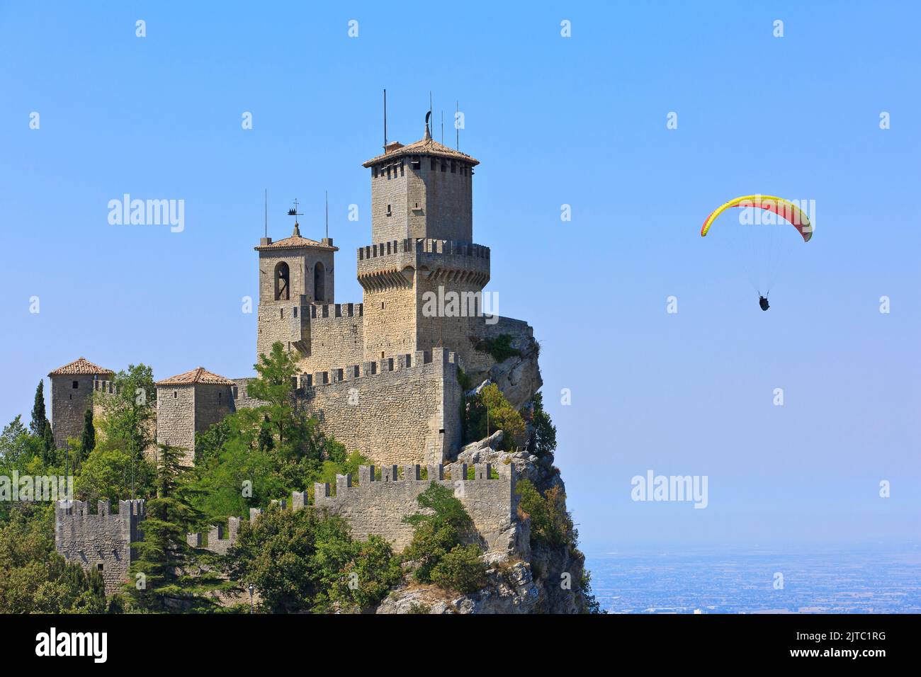 A Paraglider With A Geronimo 2 Sail Flying Past The 11th Century