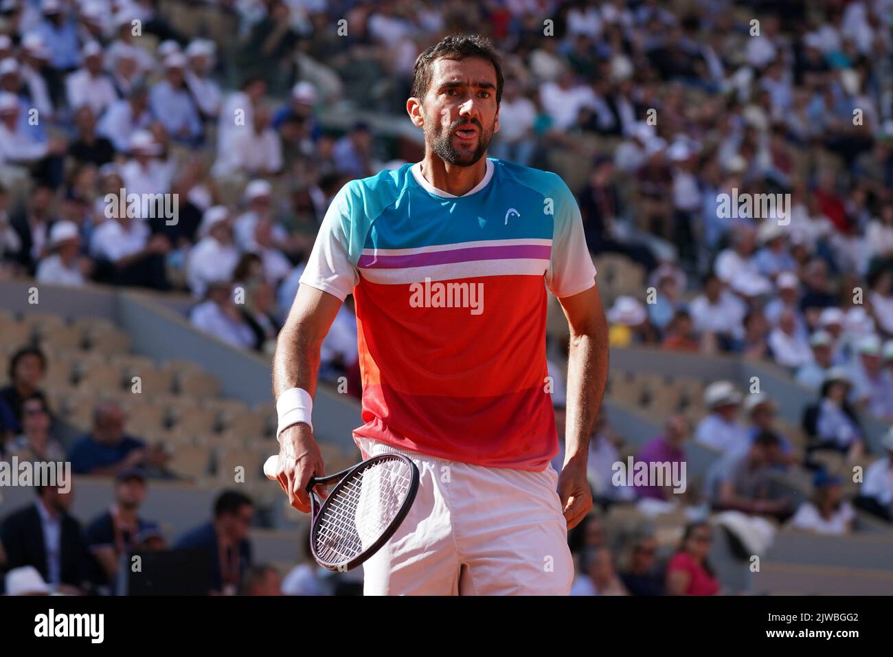 Grand Slam Champion Marin Cilic Of Croatia In Action During His Quarter