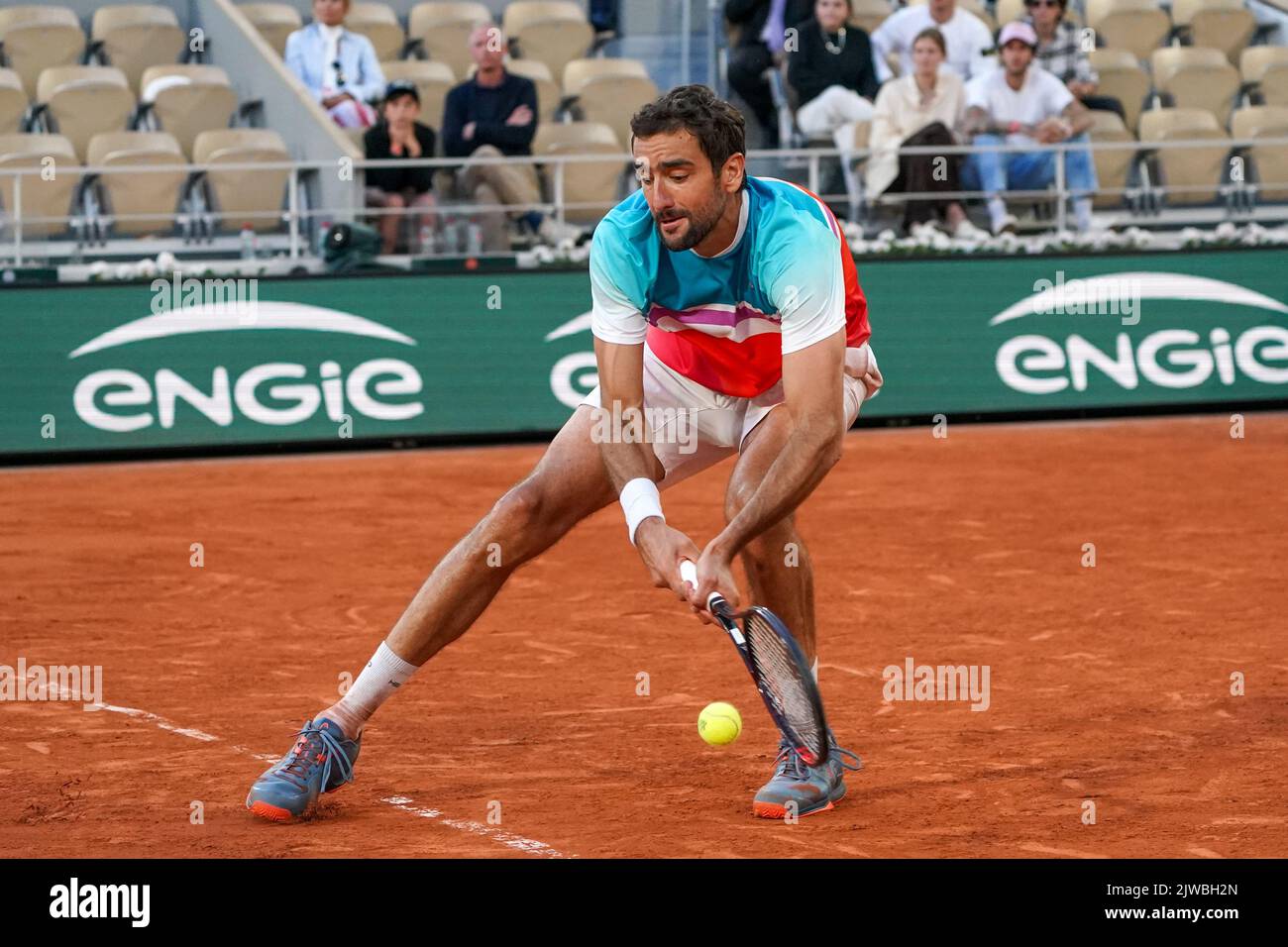 Grand Slam Champion Marin Cilic Of Croatia In Action During His Quarter