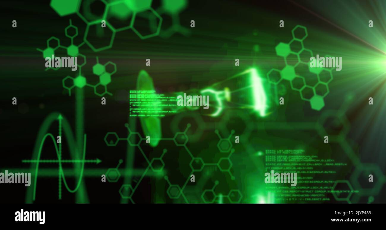 Image Of Chemical Compounds And Data Processing Stock Photo Alamy