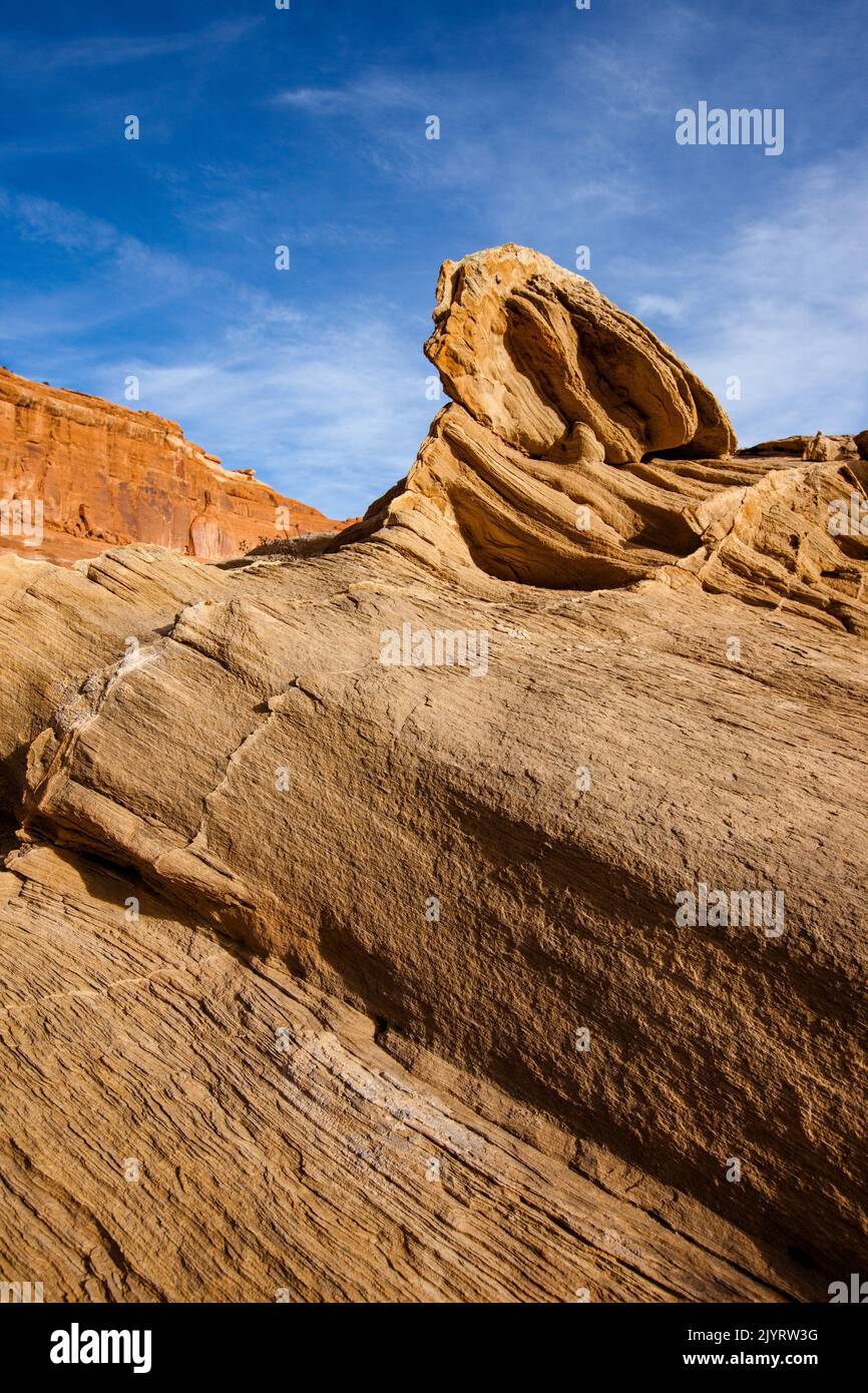 Sculpted Sandstone Formation In Arches National Park Moab Utah Stock