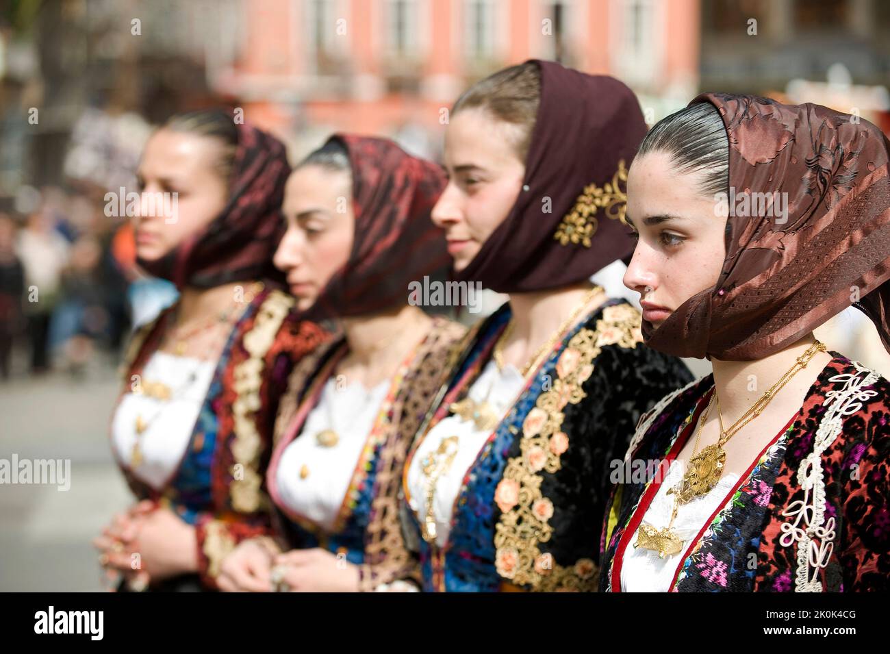 Women In Traditional Dress Cagliari Sant Efisio Traditional Event