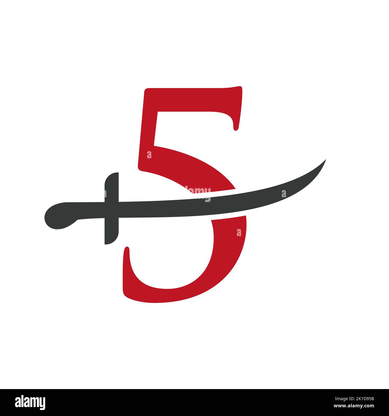 Letter 5 Swords Logo Vector Template Swords Icon For Protection And