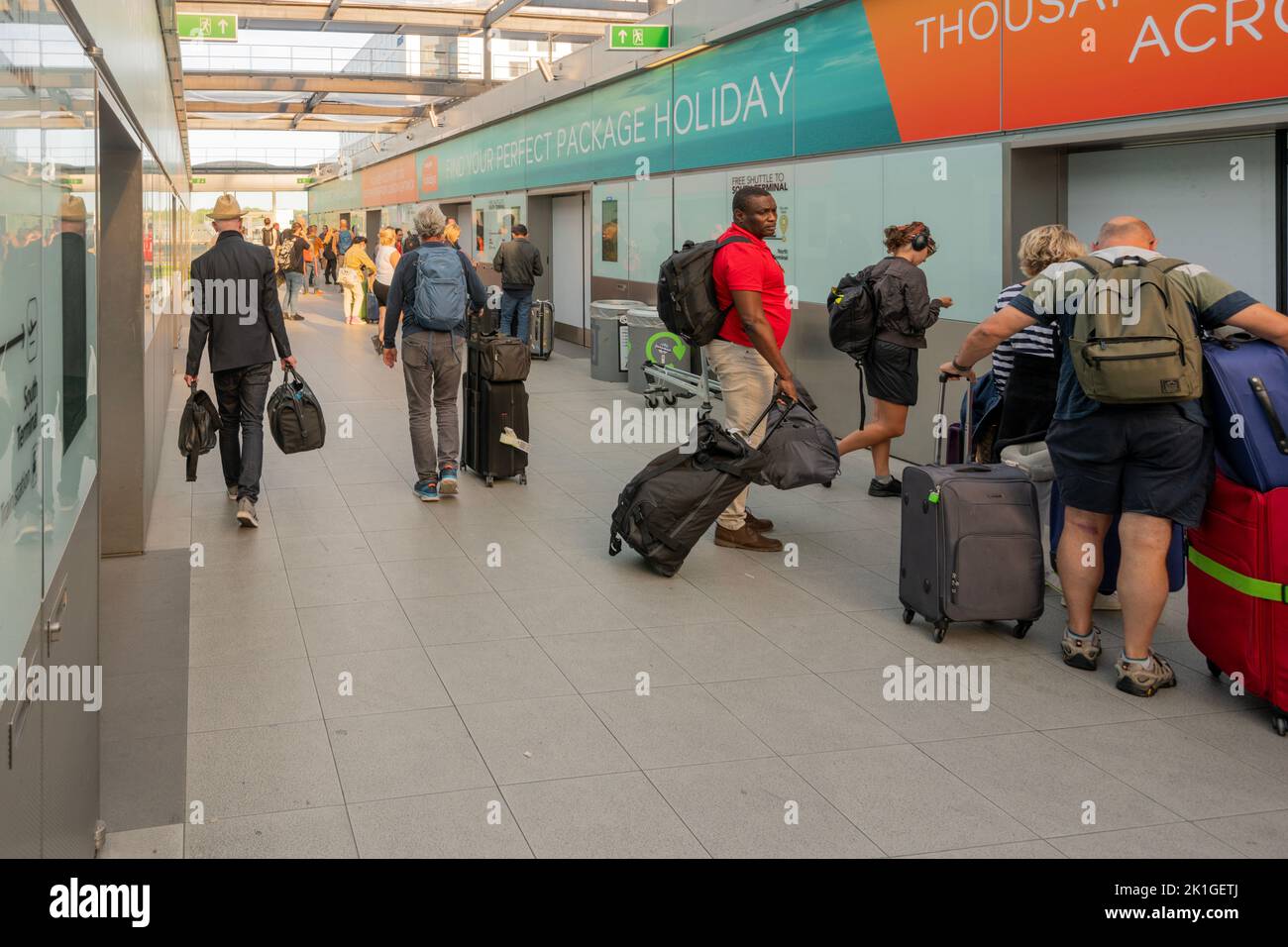 People Entering Mono Rail From North Terminal Gatwick Airport Hi Res