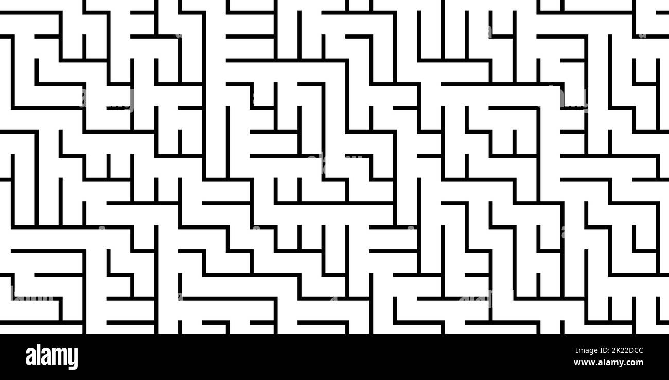 Seamless Black And White Abstract Maze Line Pattern Geometric Tileable