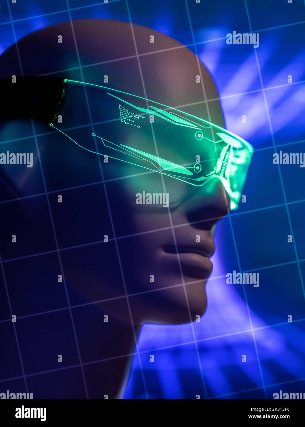 Robot Wearing Futuristic Smart Eyeglasses Stock Photo Alamy