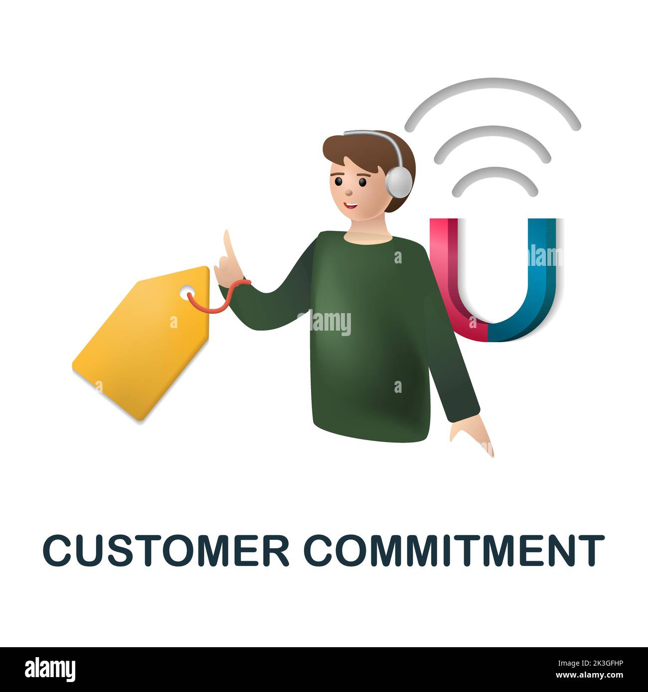 Customer Commitment Icon 3d Illustration From Company Value Collection