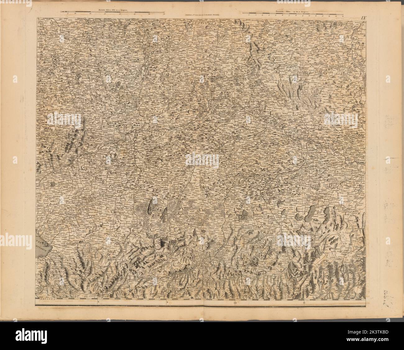 Plate IX A General Map Of The Empire Of Germany Holland The