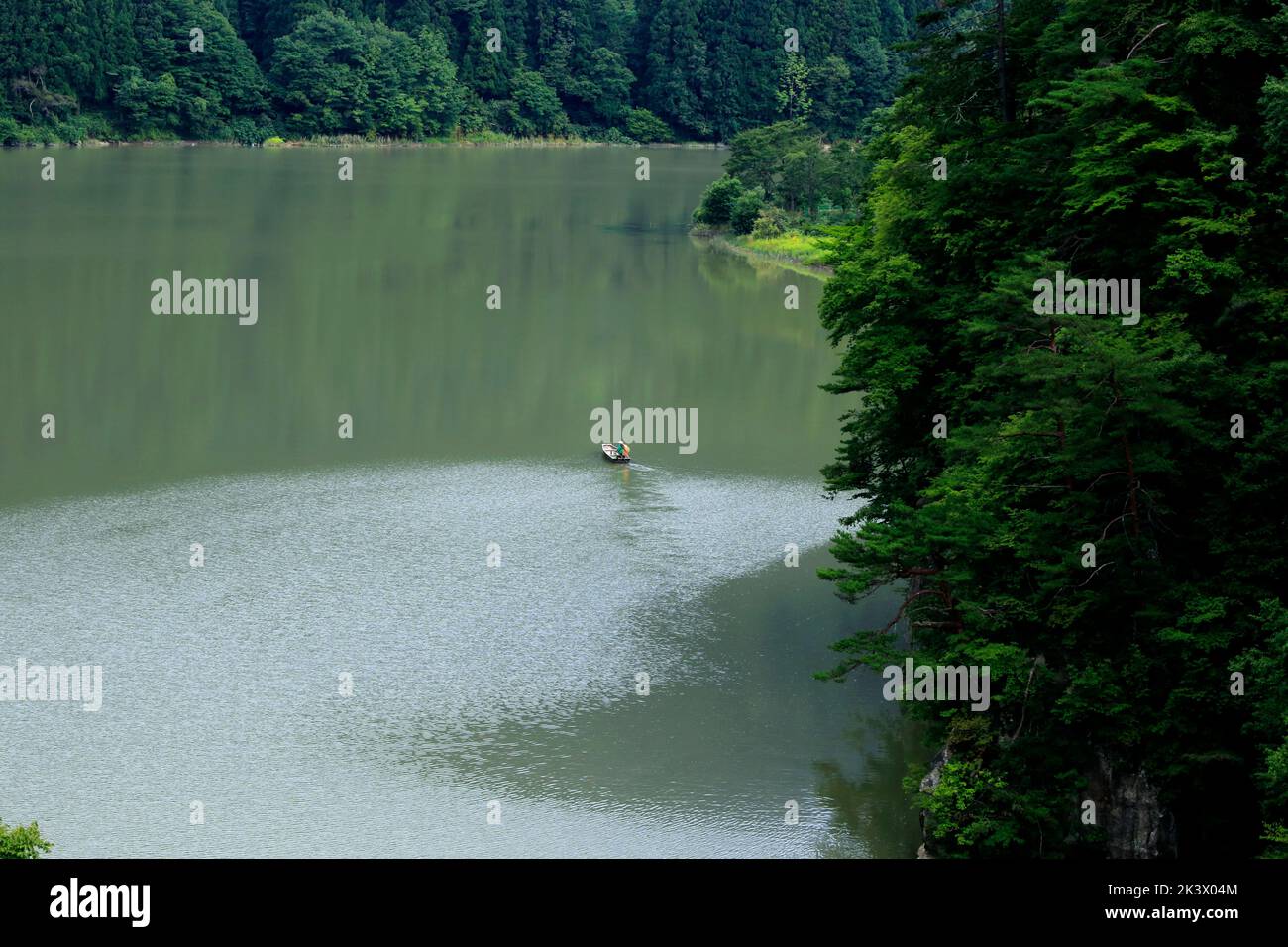 Mugenkyo Boat Crossing Tadami River Fukushima Japan Stock Photo Alamy