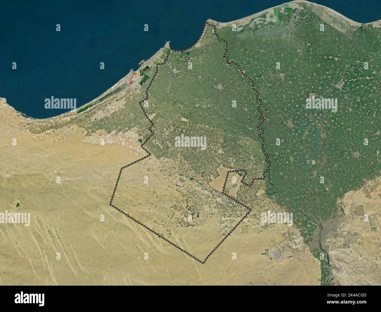 Al Buhayrah Governorate Of Egypt High Resolution Satellite Map Stock