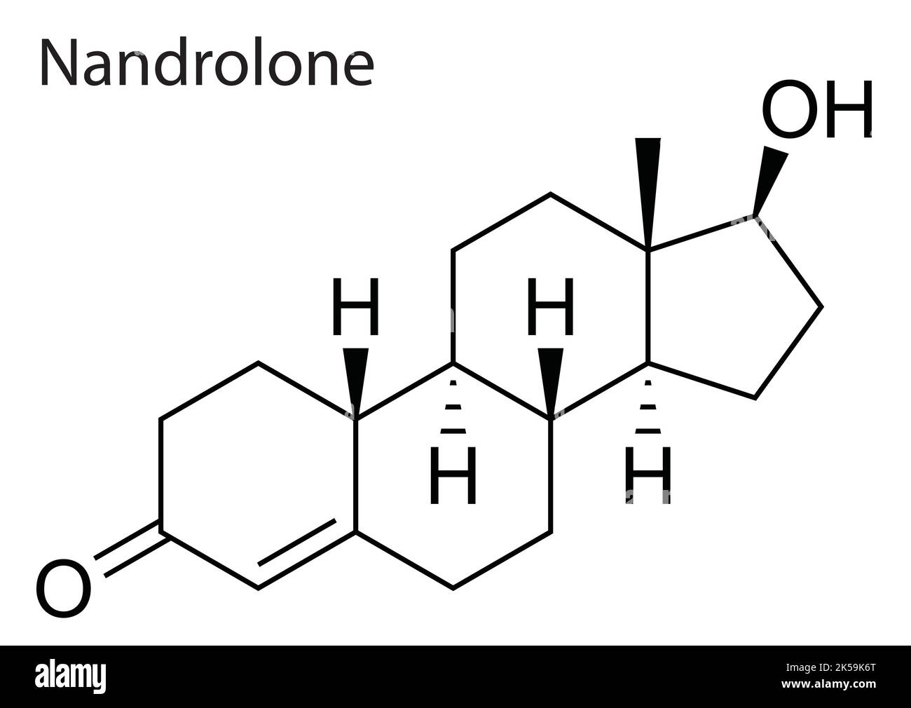 Nandrolone Skeletal Structure Molecule Vector Editable File Stock