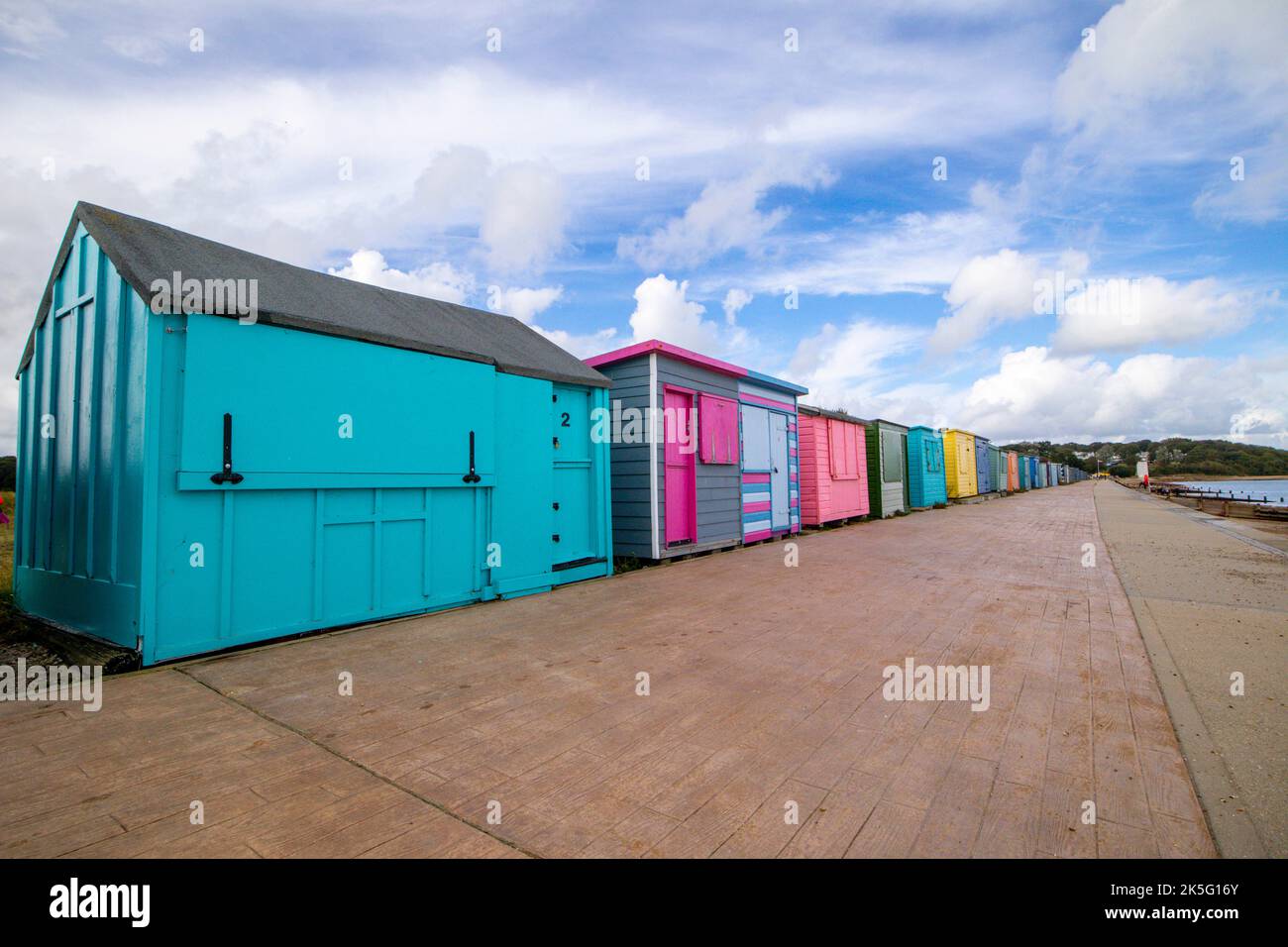 Beach Huts And Promenade At St Helens Duver Isle Of Wight England Uk