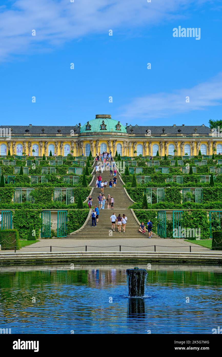 French Rondell And Great Fountain With View Over The Vineyard Terraces