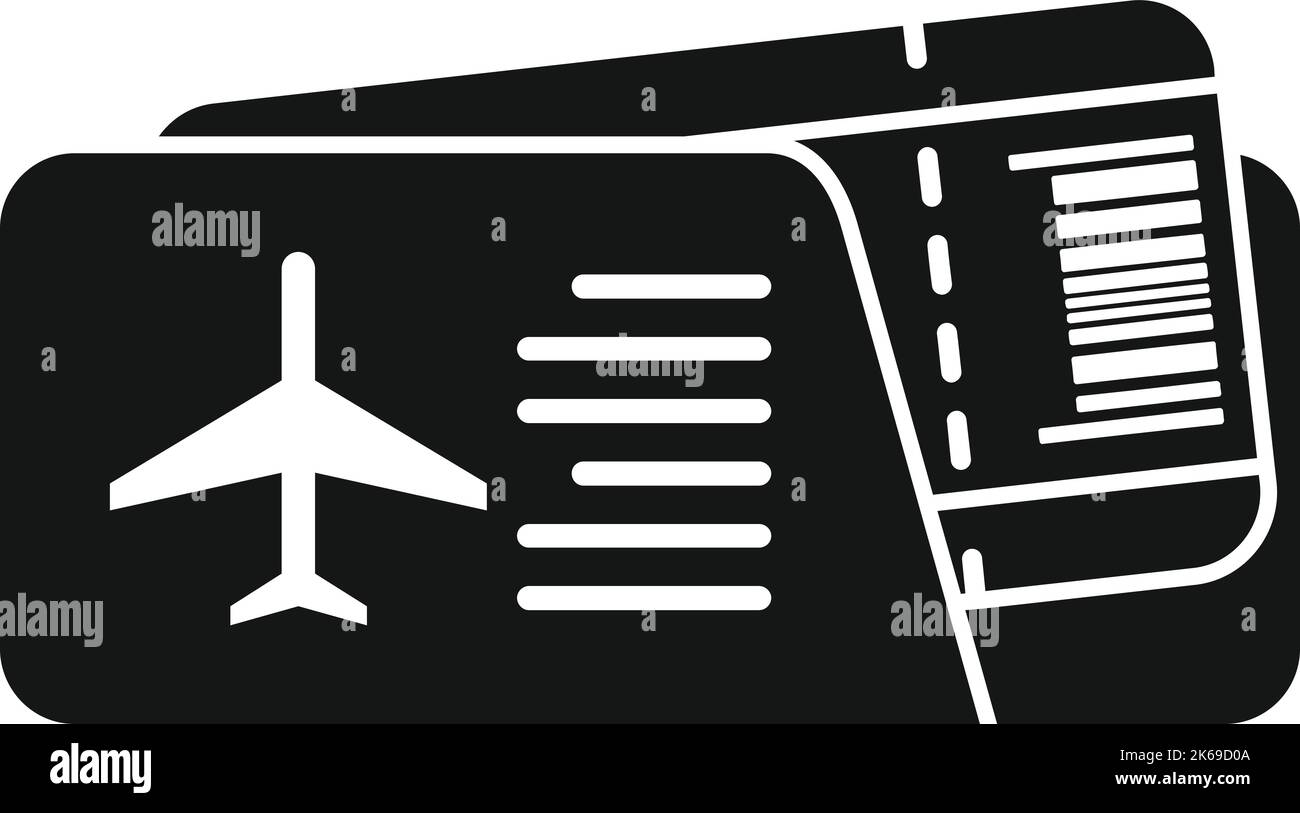 Business Air Ticket Icon Simple Vector Airline Pass Fly Trip Stock