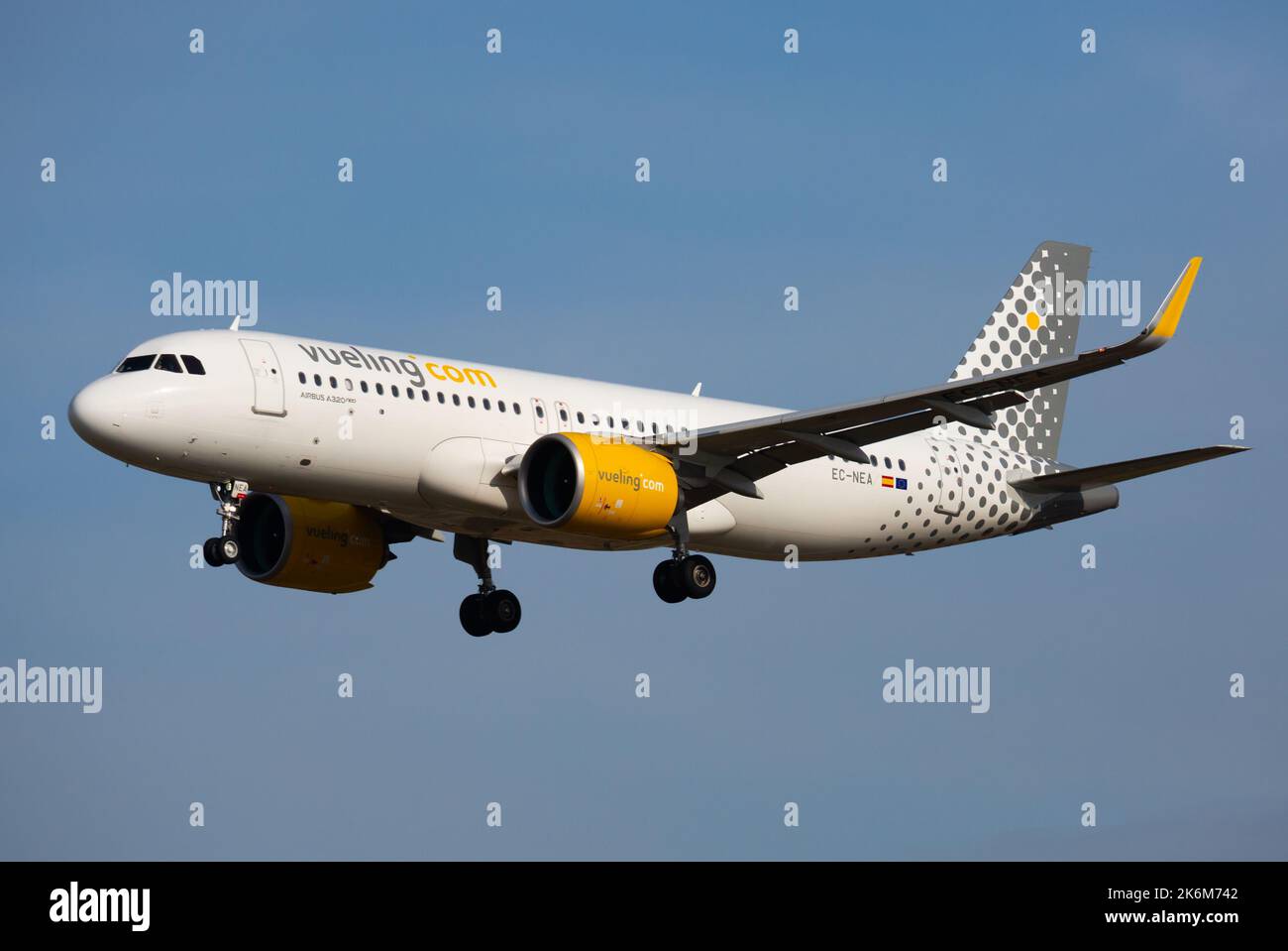 Vueling Airbus EC NEA Landing In Barcelona El Prat Airport Stock Photo