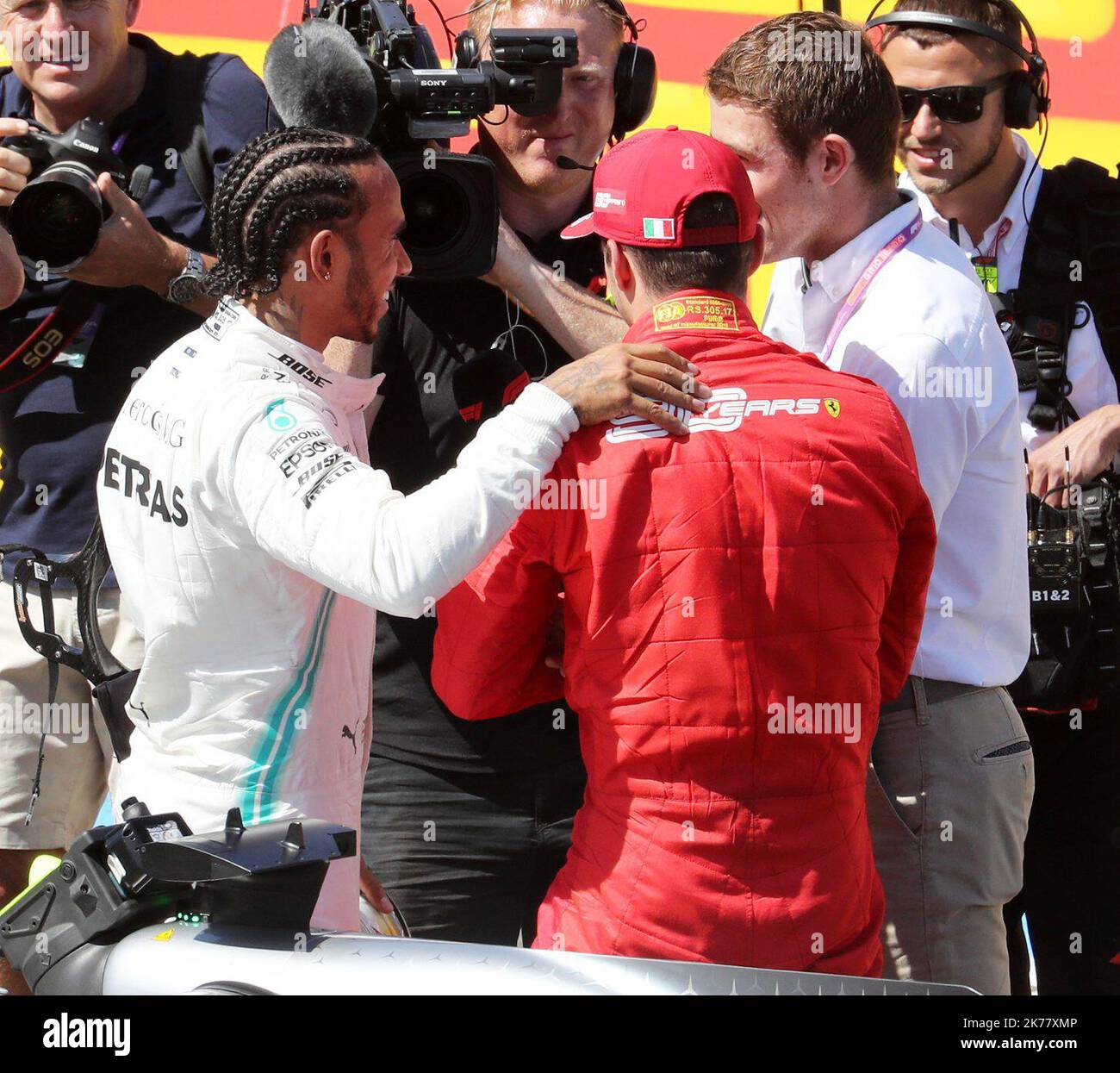 Lewis Hamilton And Charles Leclerc Stock Photo Alamy