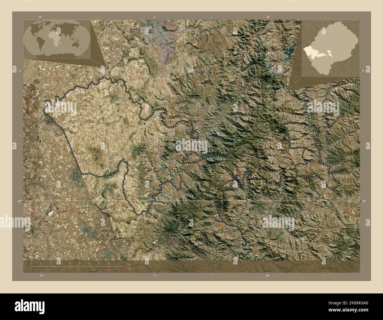 Mafeteng District Of Lesotho High Resolution Satellite Map Locations