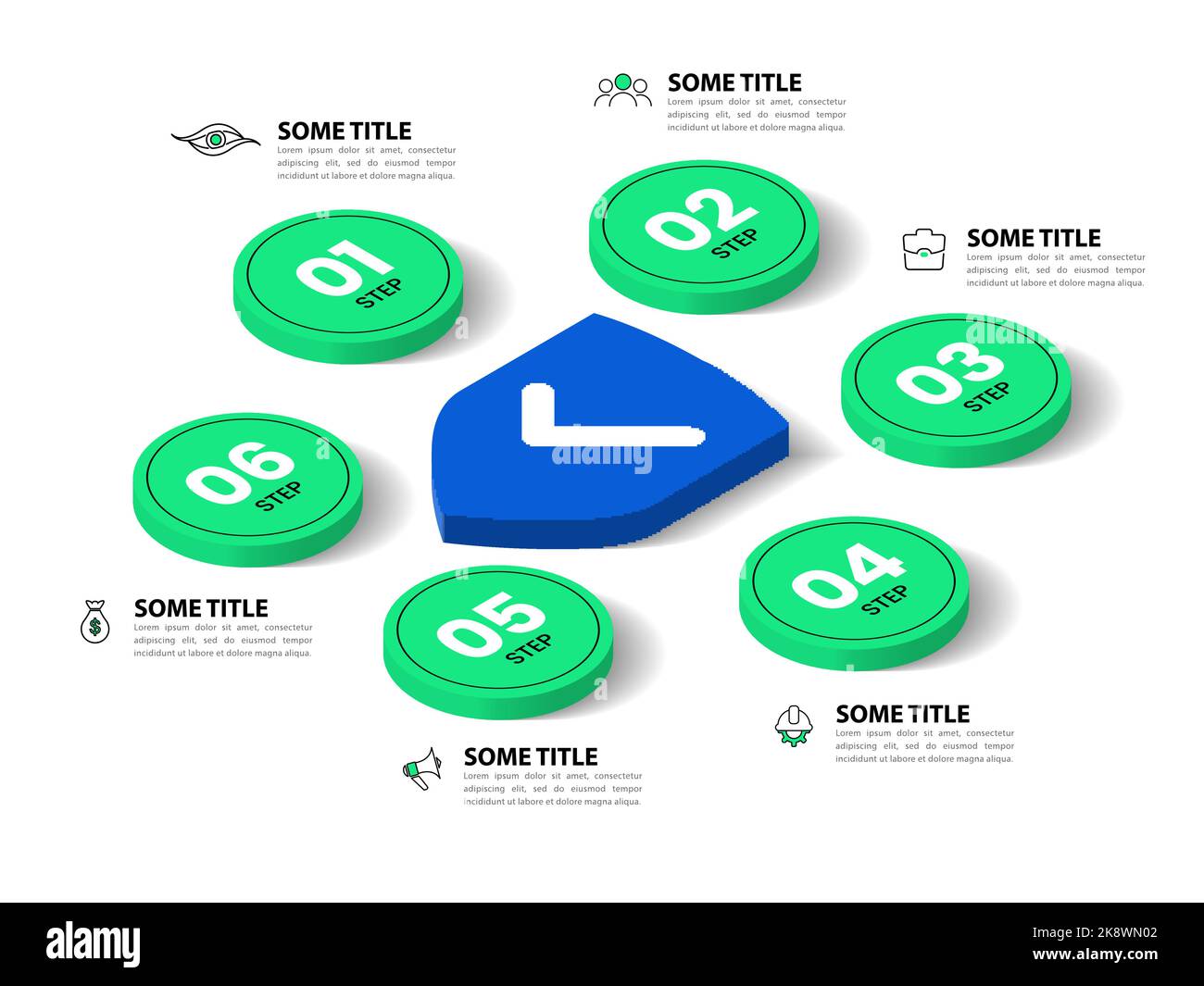 Infographic Template With Icons And Options Or Steps Shield Can Be