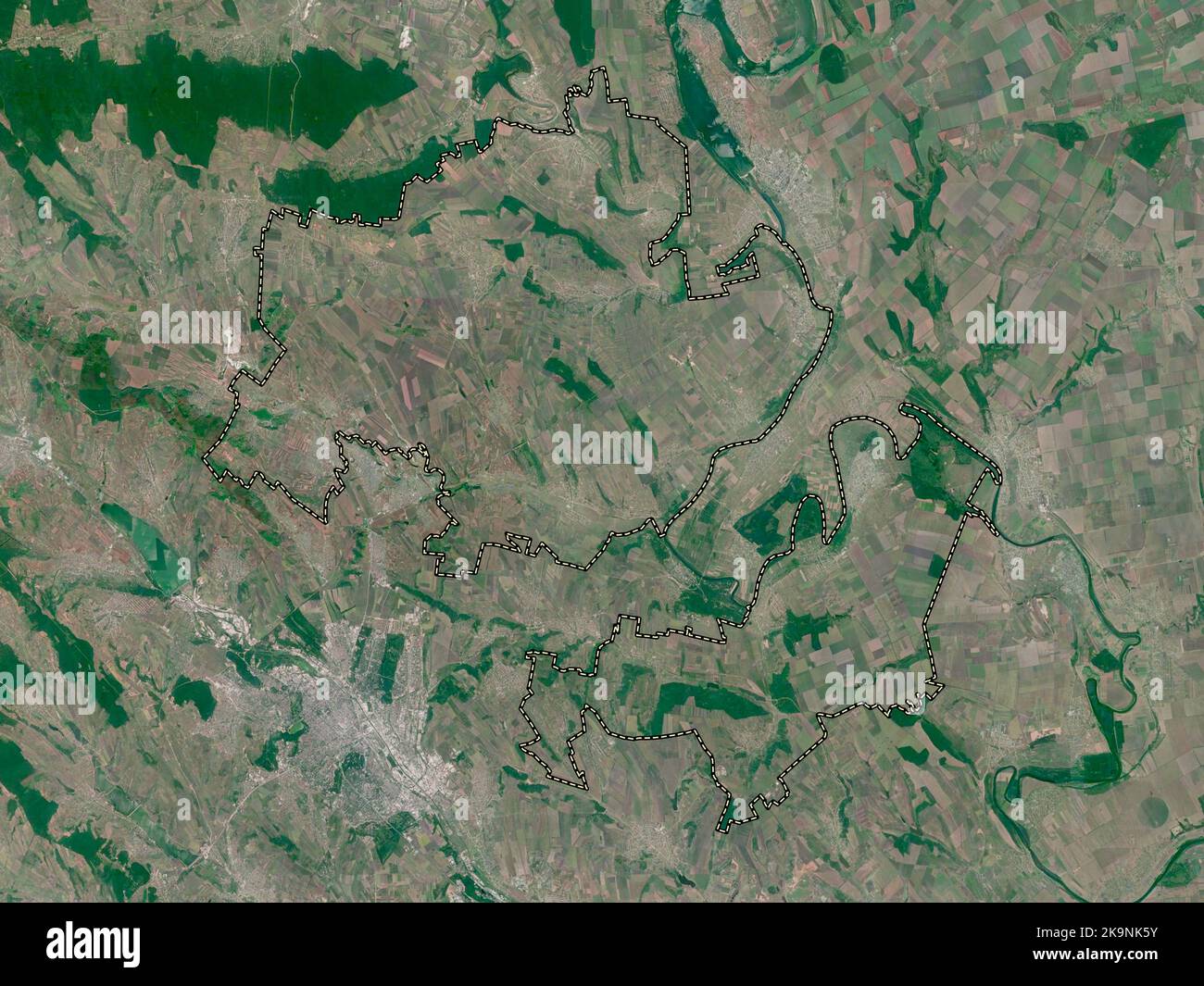 Criuleni District Of Moldova Low Resolution Satellite Map Stock Photo