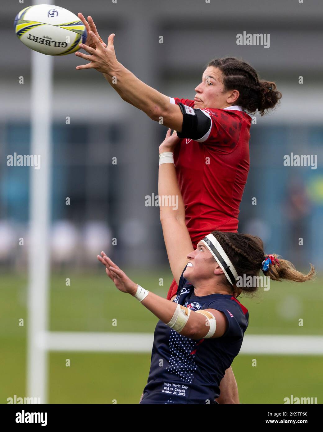 Canada S Fabiola Forteza Secures Line Out Ball During The Women S Rugby