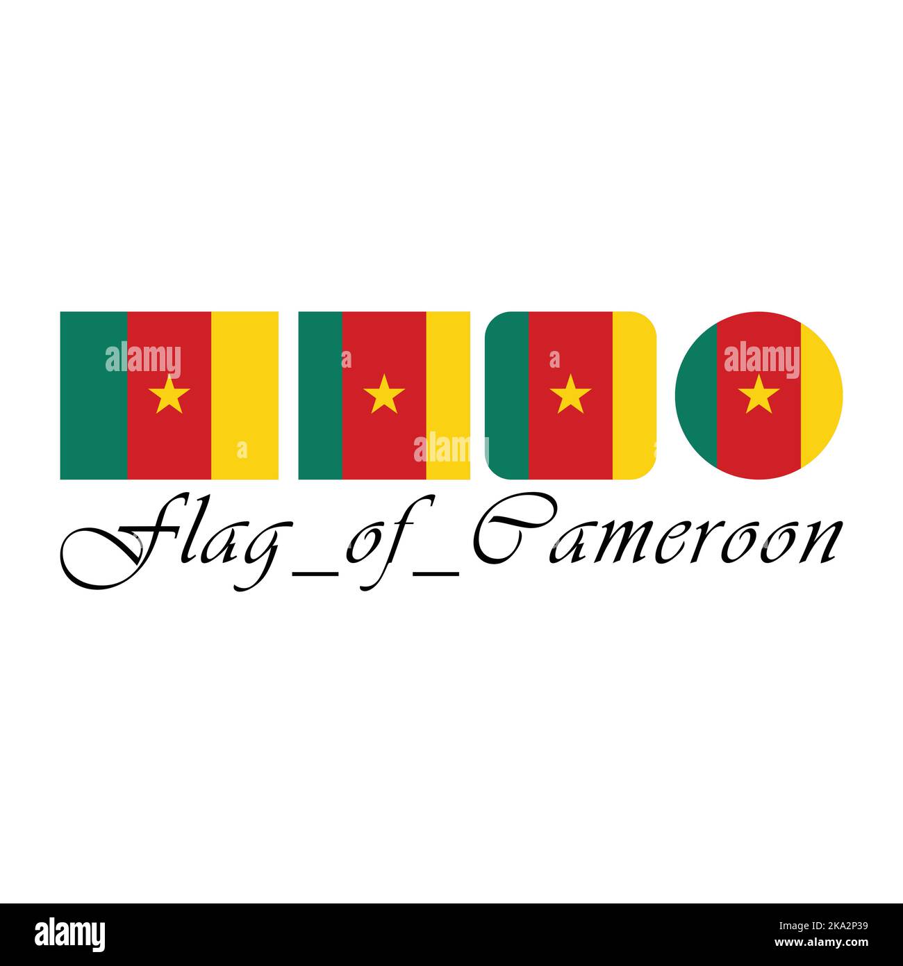 Flag Of Cameroon Nation Design Artwork With Different Style Editable