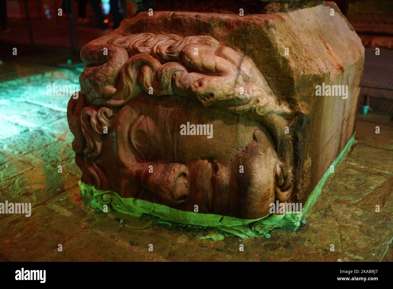 Istanbul Turkiye September Medusa Head In Basilica Cistern