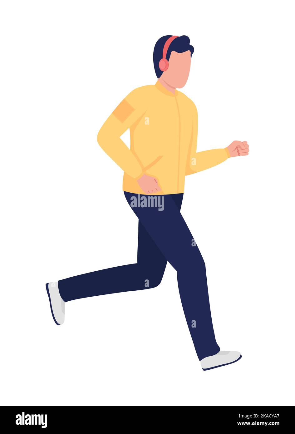 Jogging Man Semi Flat Color Vector Character Stock Vector Image Art