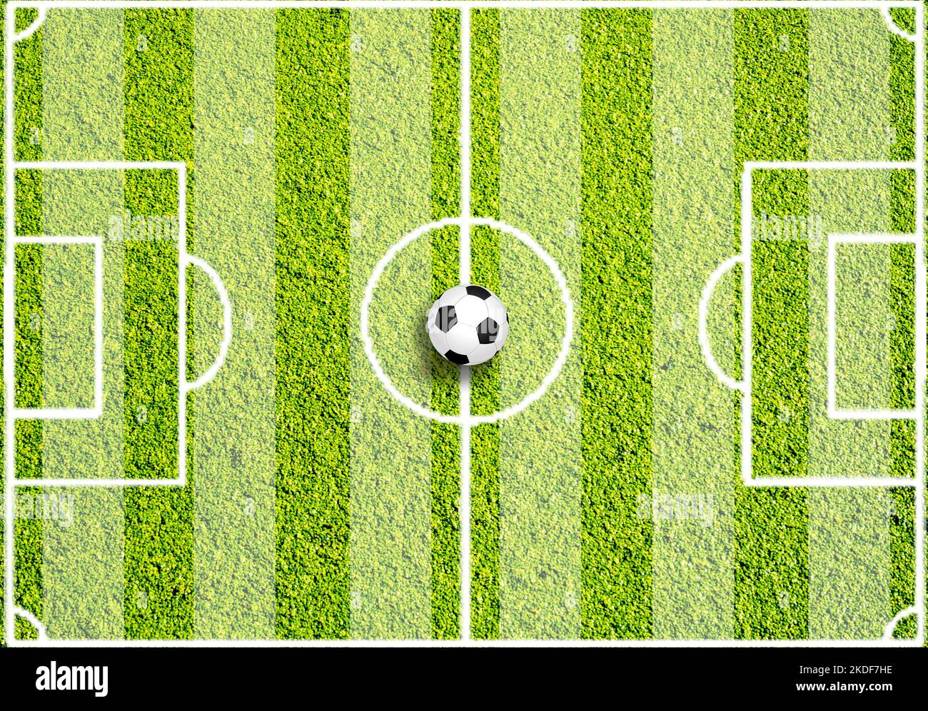 Aerial View Of Soccer Field With Ball Stock Photo Alamy