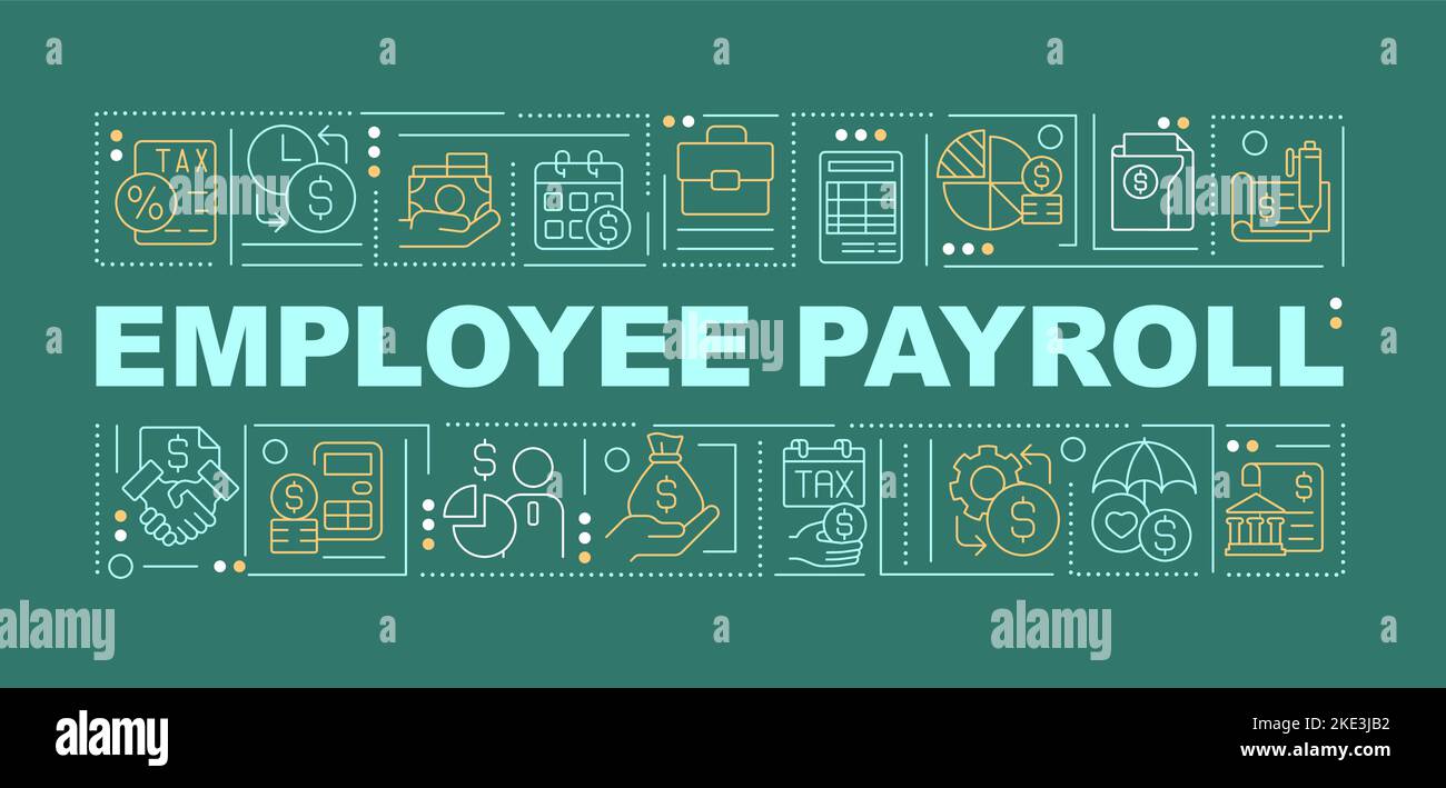 Worker Payroll Word Concepts Dark Green Banner Stock Vector Image Art