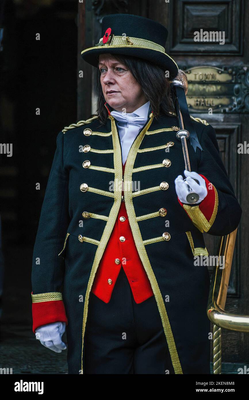 Hereford UK 13th Nov 2022 An Officiant Stands On The Steps Of The