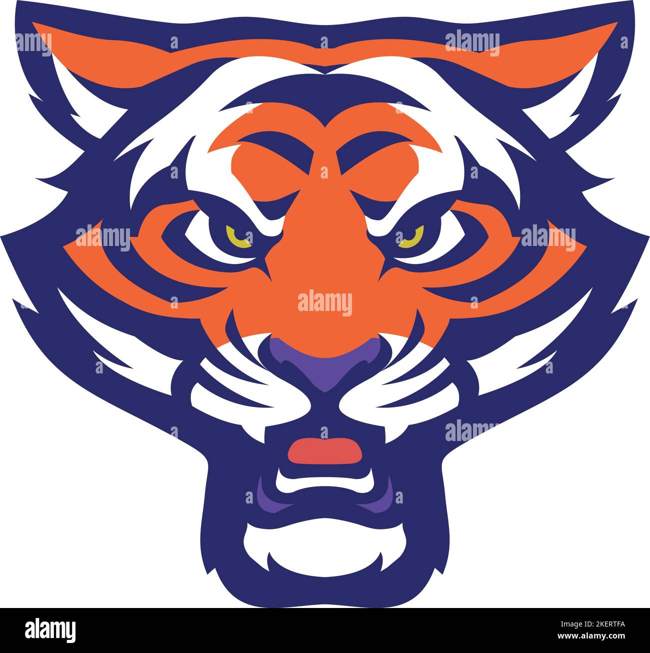 Furious Tiger Head Mascot Illustration Design Stock Vector Image Art