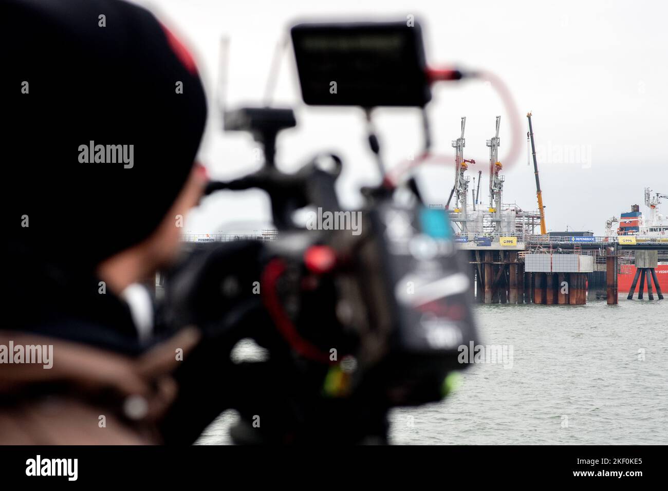 Wilhelmshaven Germany Th Nov A Video Journalist Films The