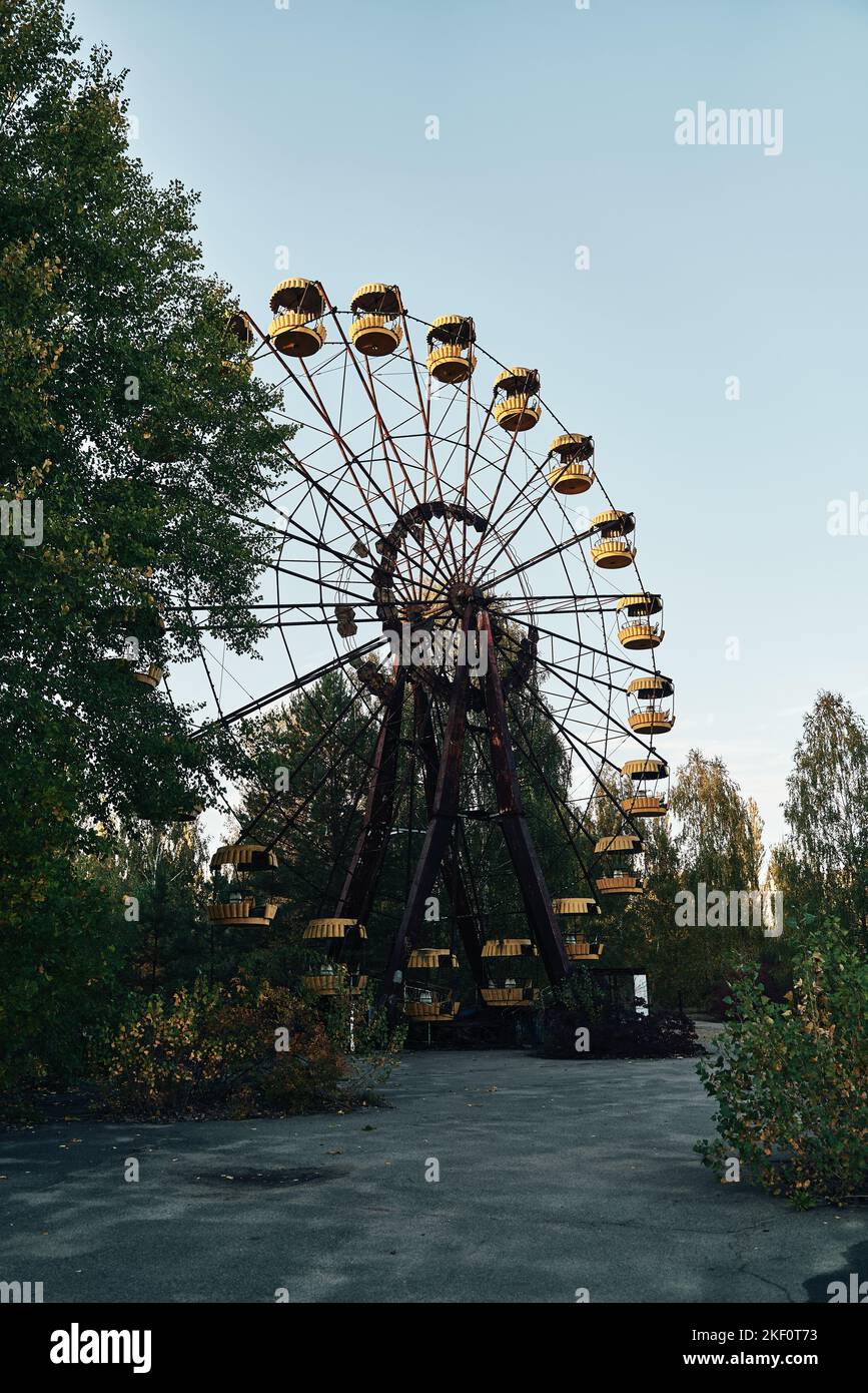 Chernobyl Ferries Wheel Fairground Autumn In Pripyat Ukraine Stock