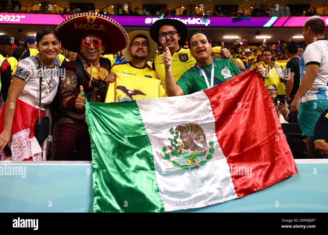 Al Khor Qatar 20th Nov 2022 Ecuador And Mexico Fans During The FIFA