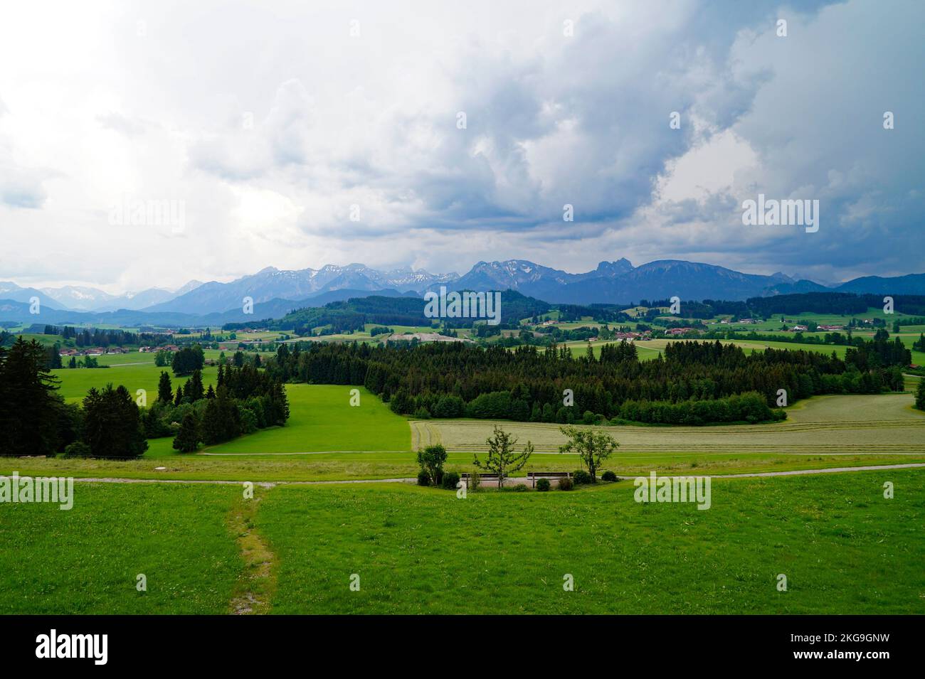 The Lush Green Alpine Meadows Of The Scenic Rueckholz District In The