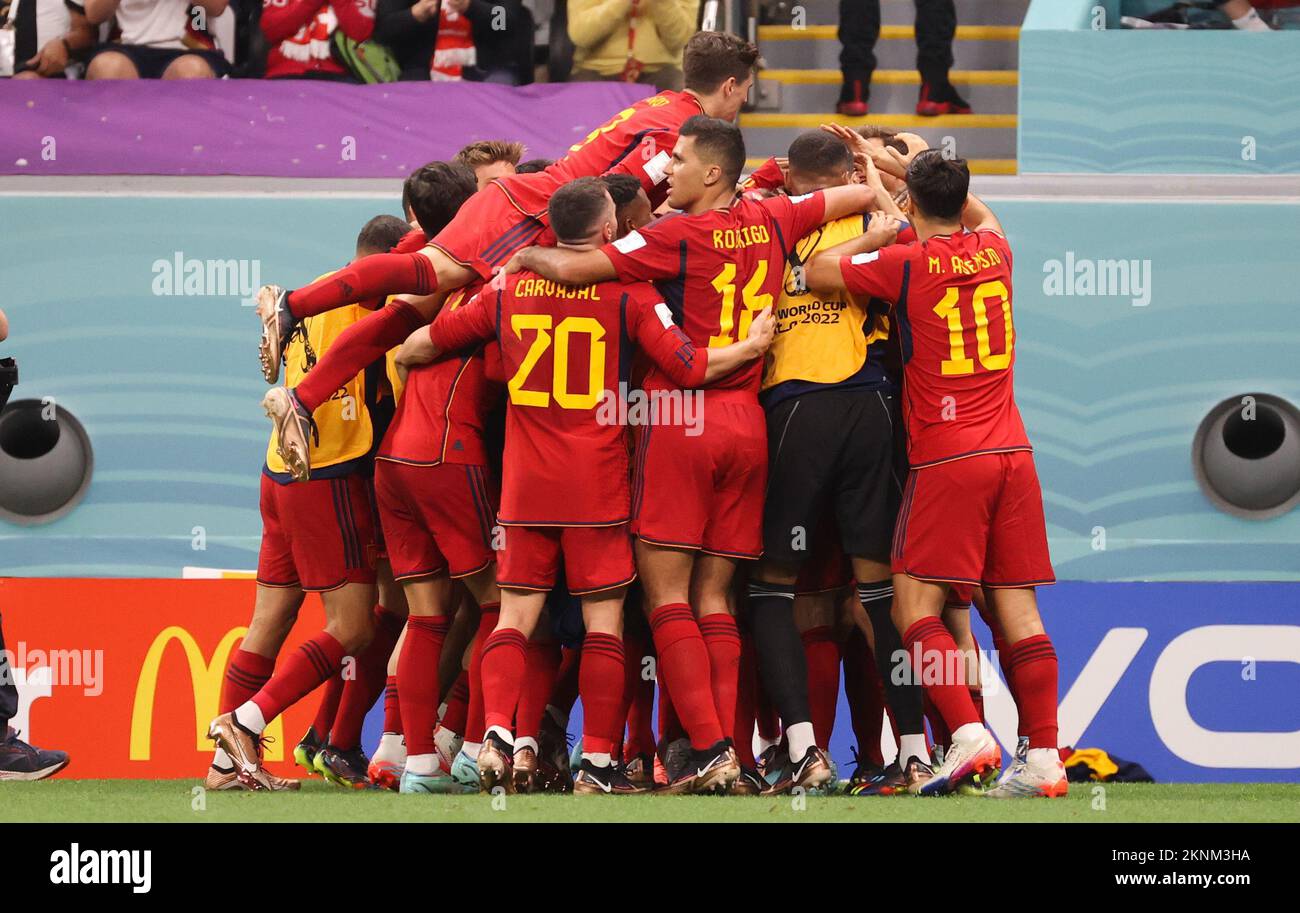 Al Khor Qatar Th Nov Spain S Alvaro Morata Celebrates After