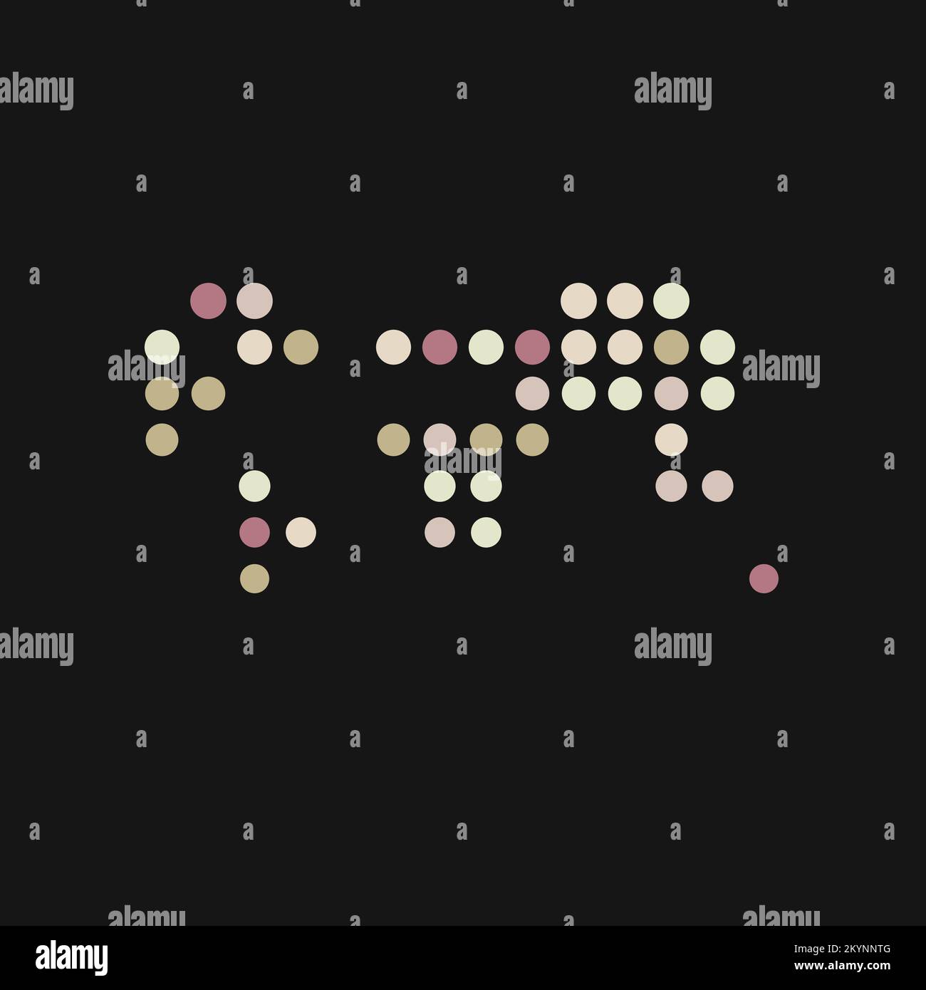 World Silhouette Pixelated Generative Pattern Map Illustration Stock