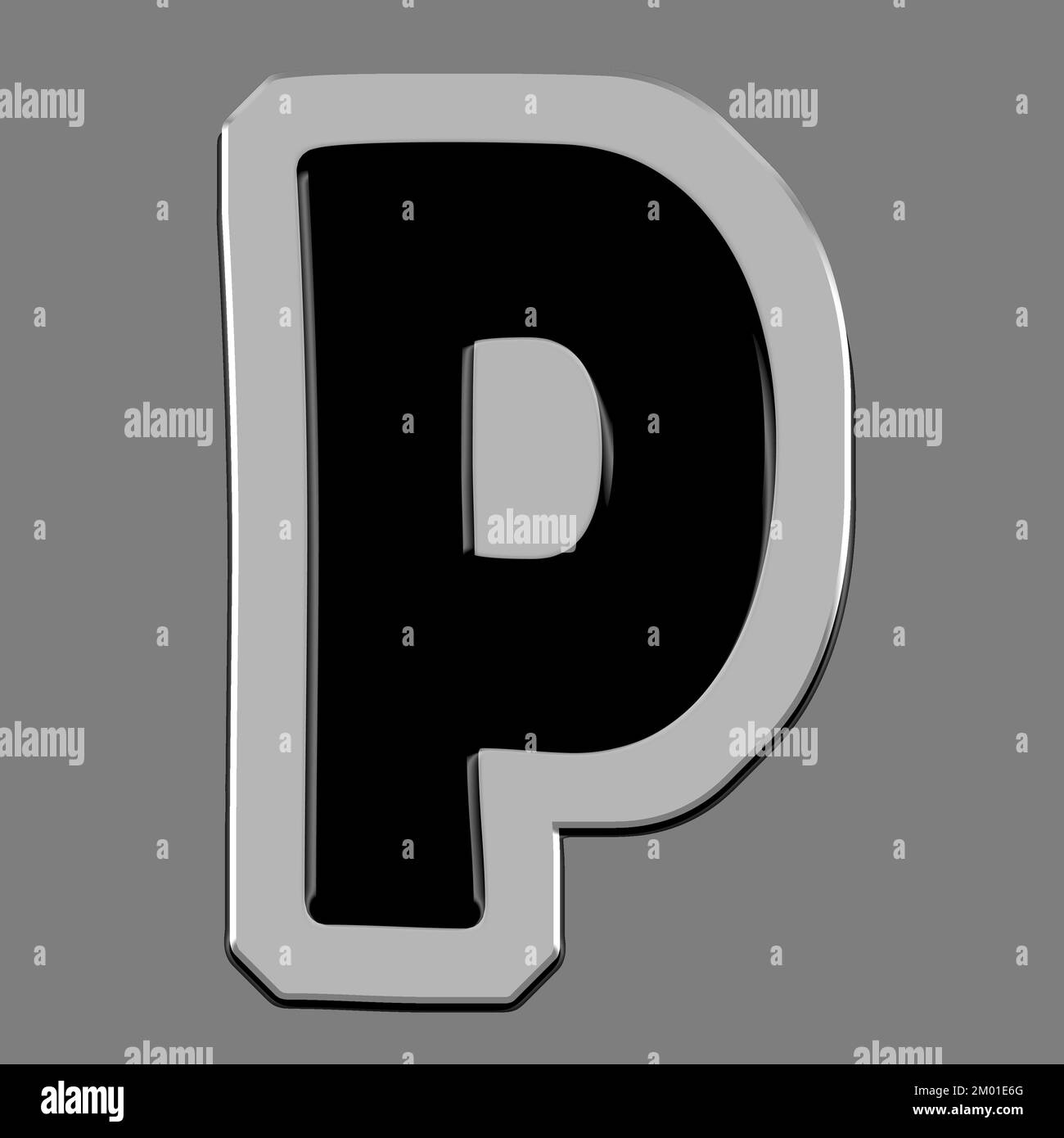 Badge With Capital Letter P Stock Photo Alamy