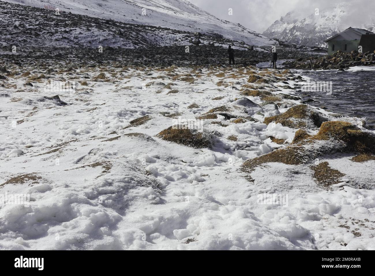 Scenic Mountain Landscape And Snow Covered River Valley At Zero Point