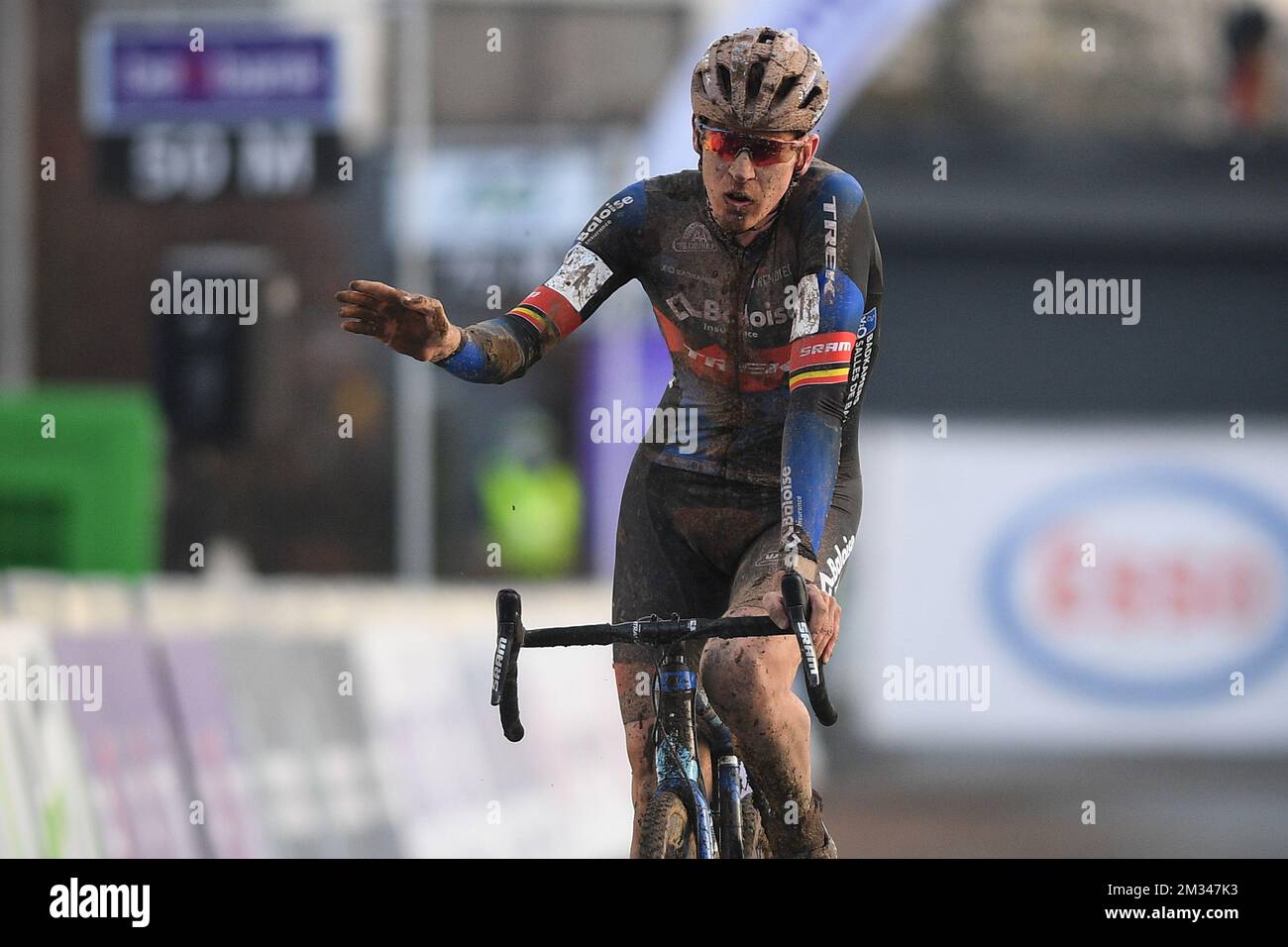 Belgian Toon Aerts Crosses The Finish Line At The Men S Elite Race Of