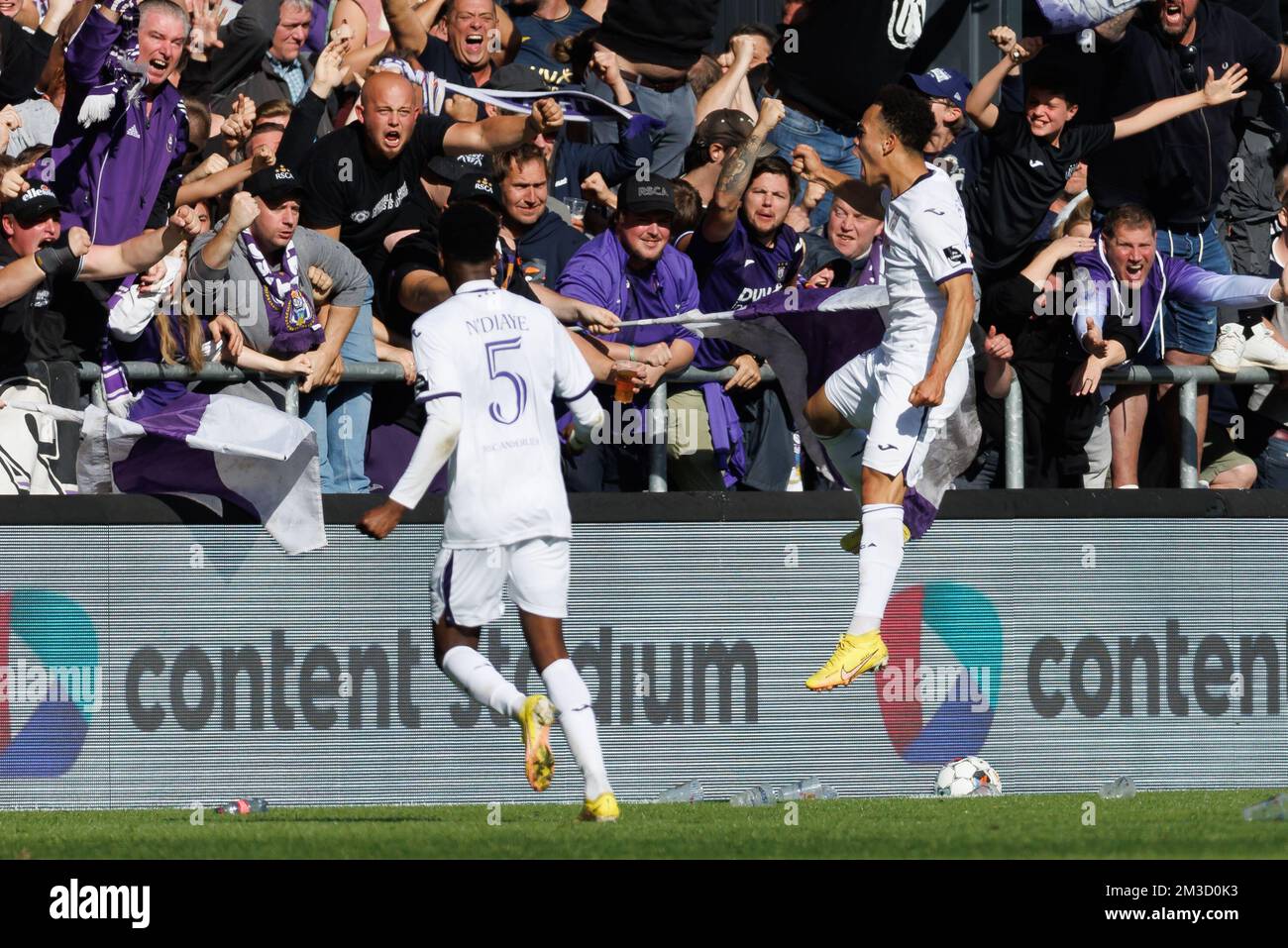 Anderlecht S Mario Stroeykens Celebrates After Scoring During A Soccer