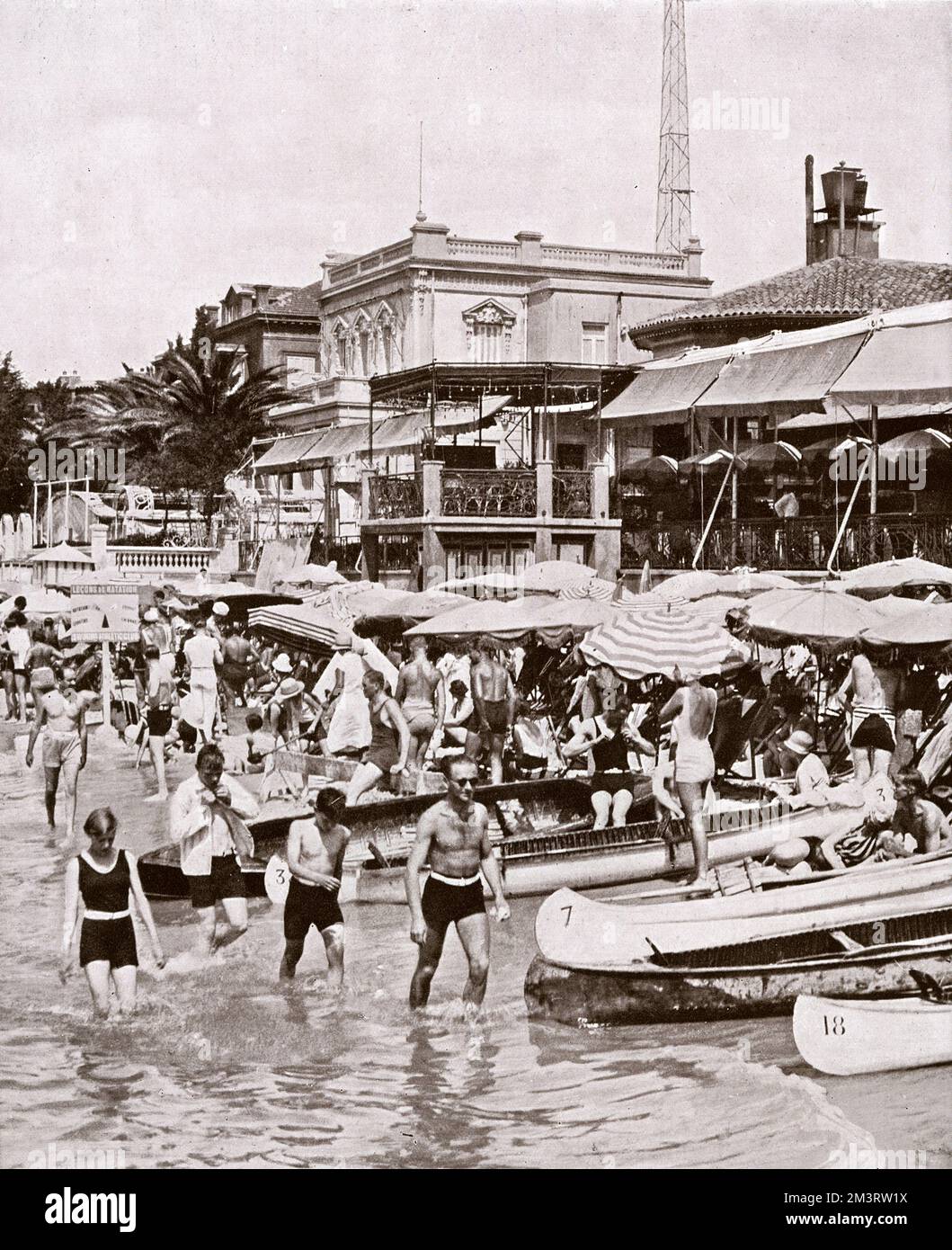 Photograph Of The Beach At Juan Les Pins On The French Riviera Showing