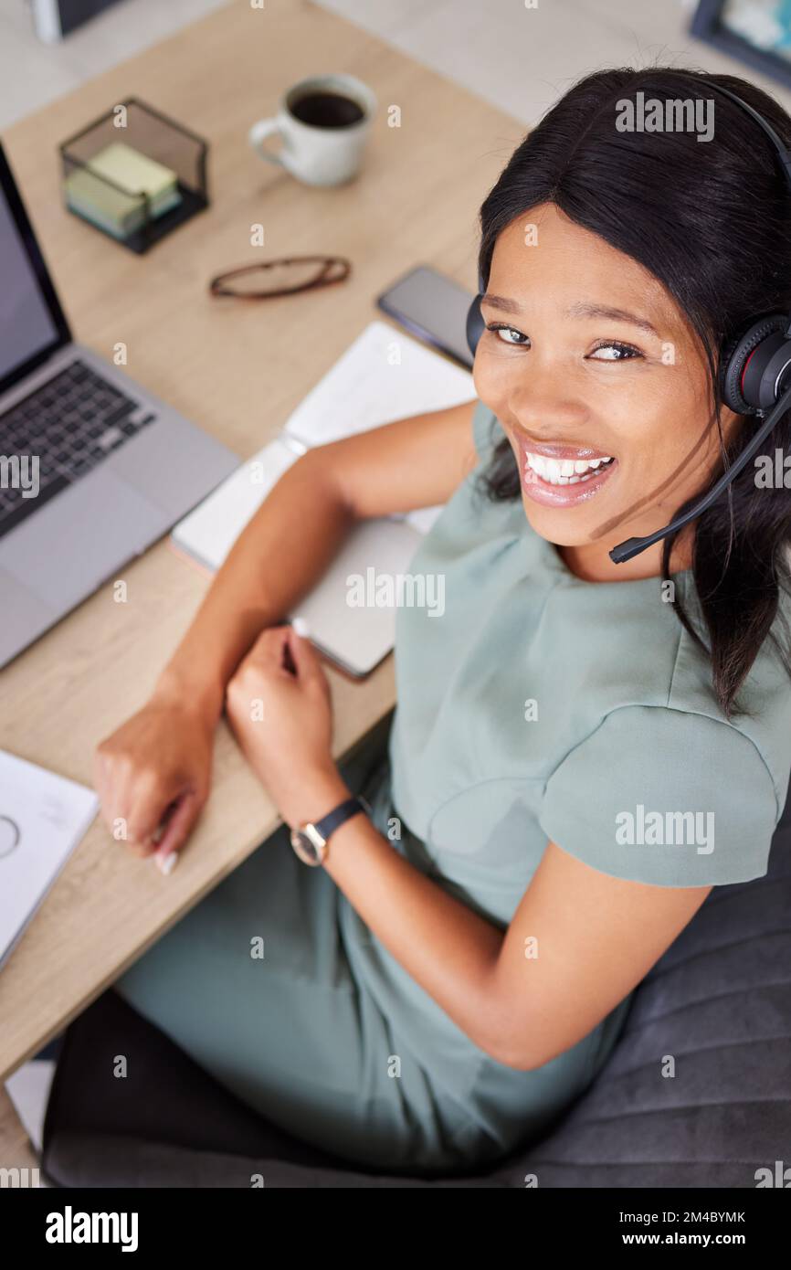 Black Woman Office And Call Center In Portrait For Business