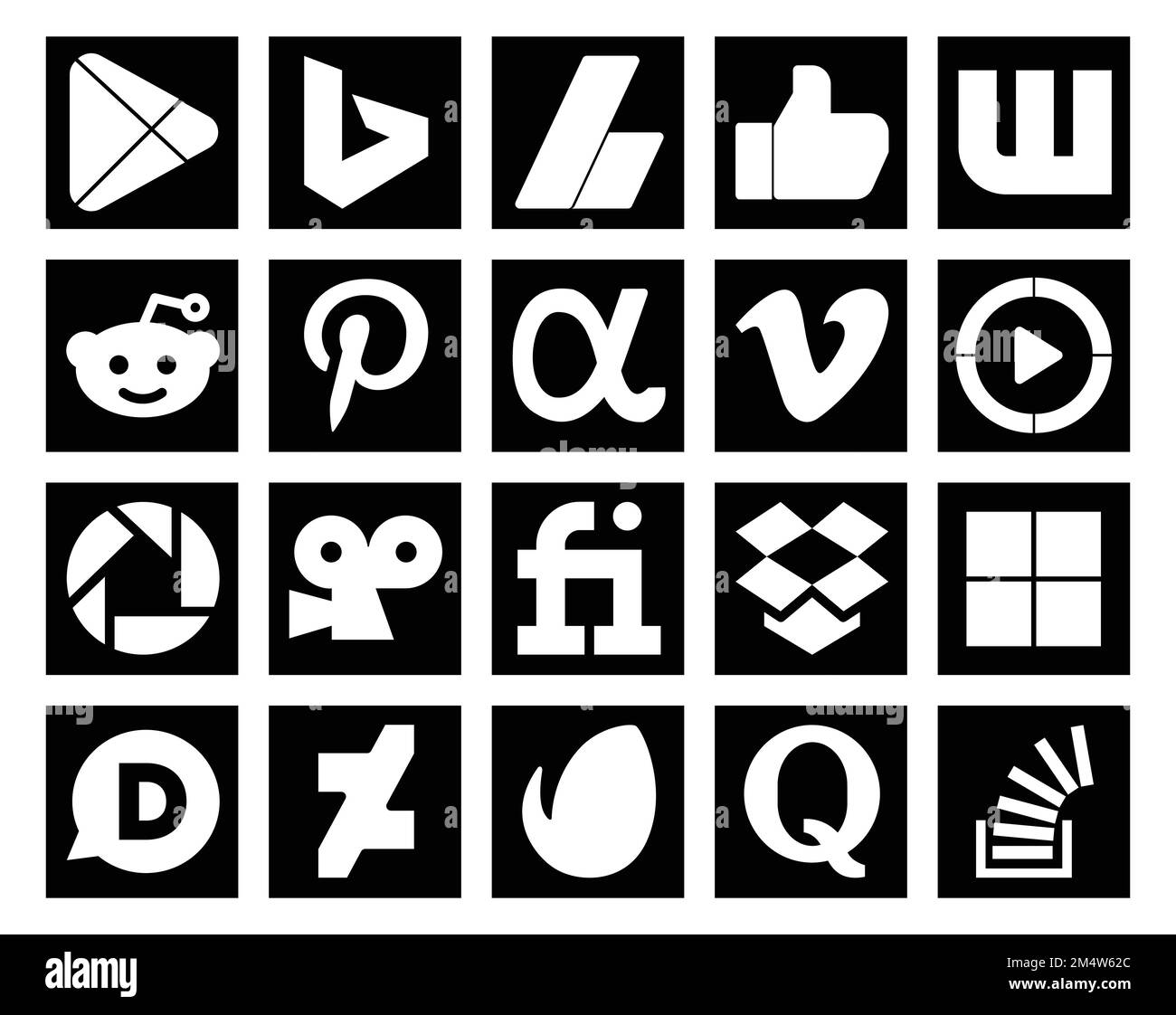 Social Media Icon Pack Including Dropbox Viddler Pinterest Picasa