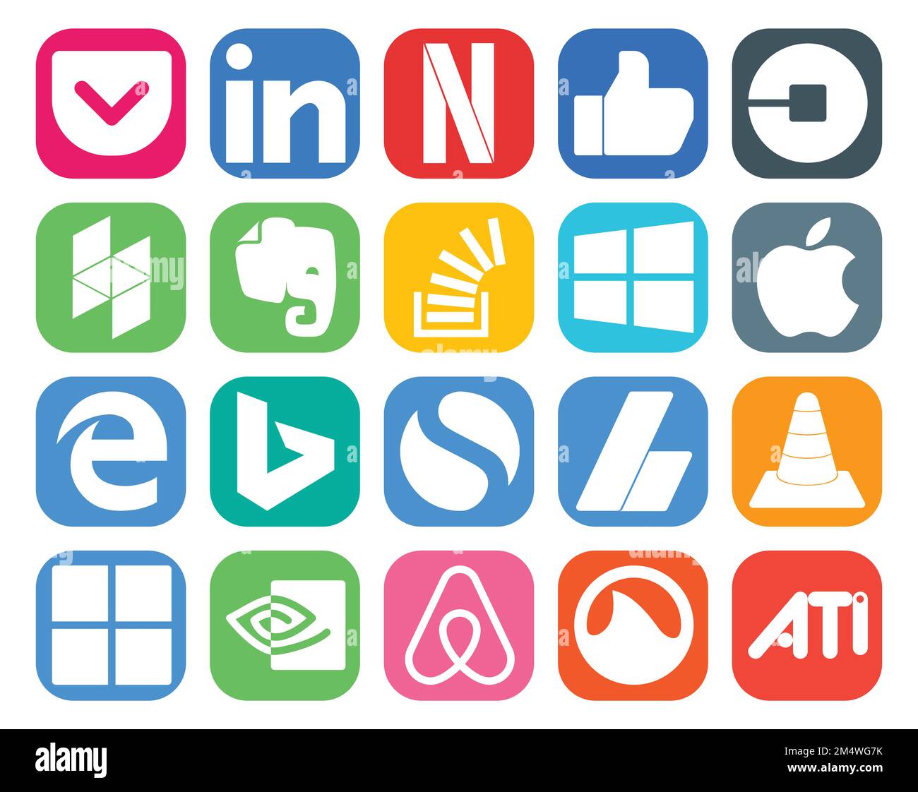 20 Social Media Icon Pack Including Simple Edge Evernote Apple